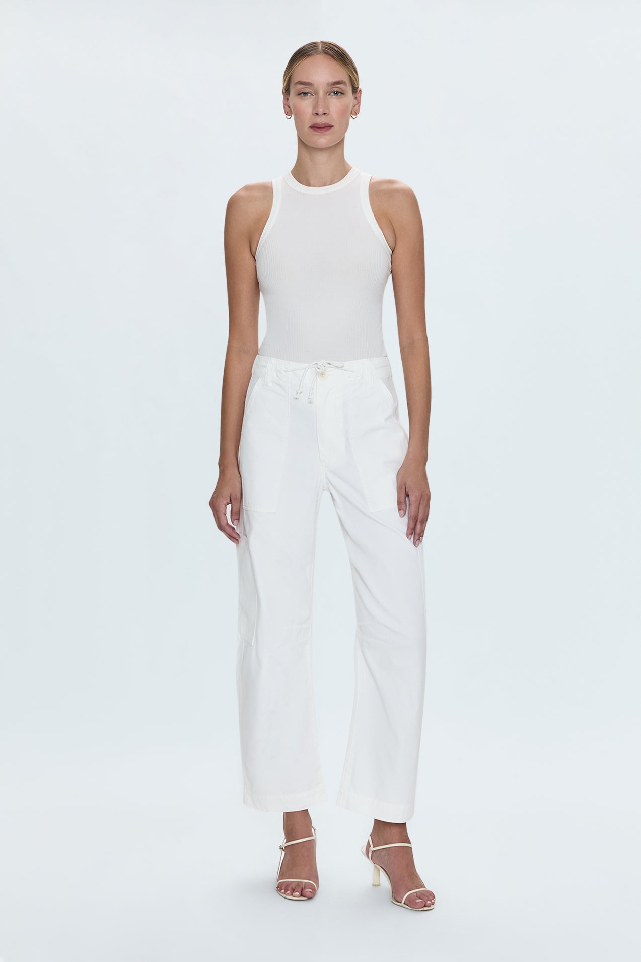 Sabrina Curved Utility Pants - White