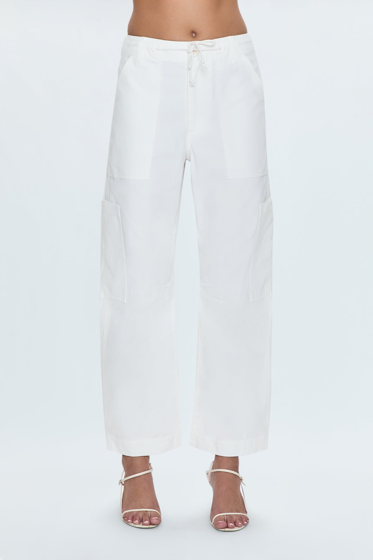 Sabrina Curved Utility Pants - White