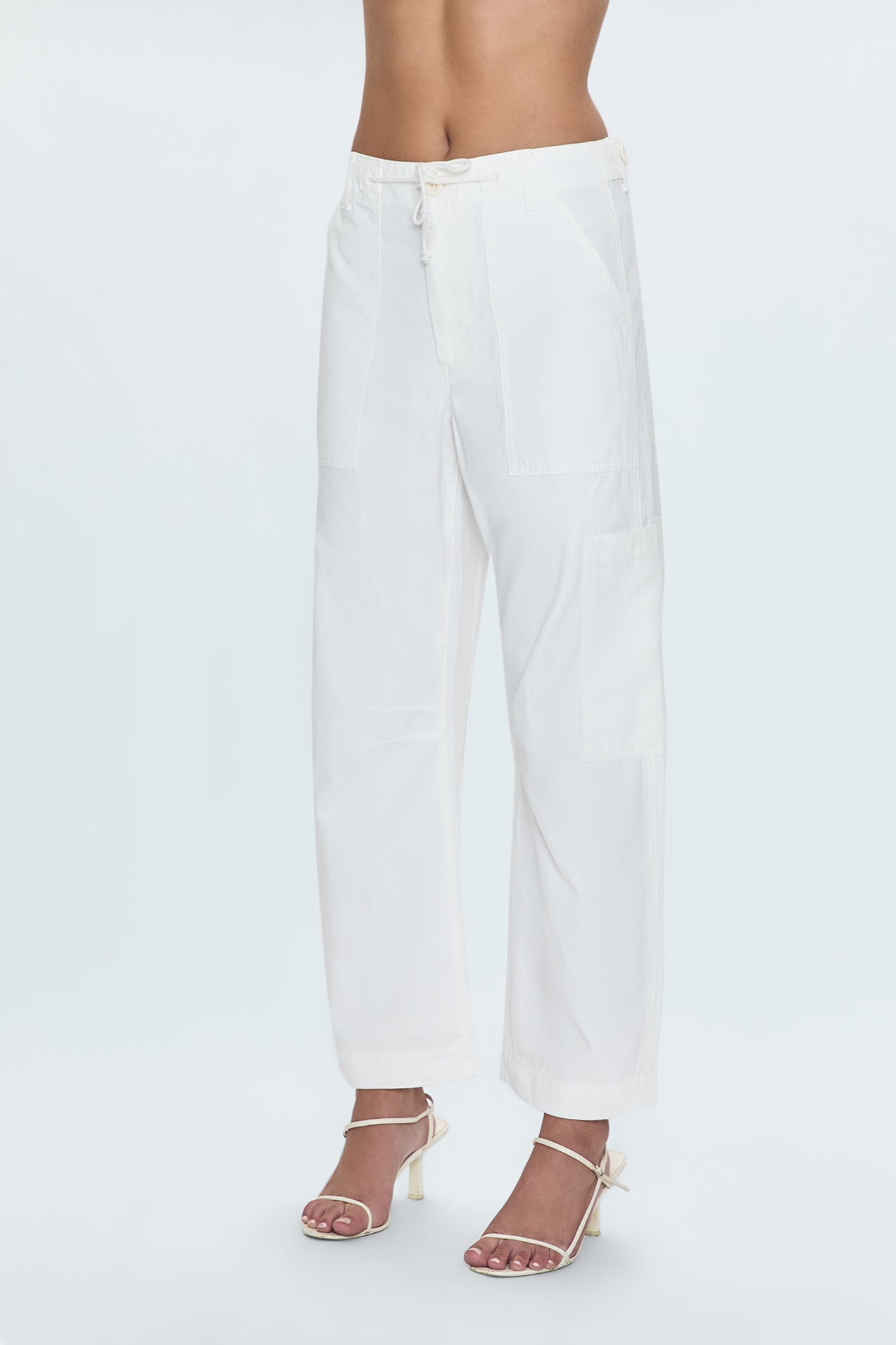 Sabrina Curved Utility Pants - White