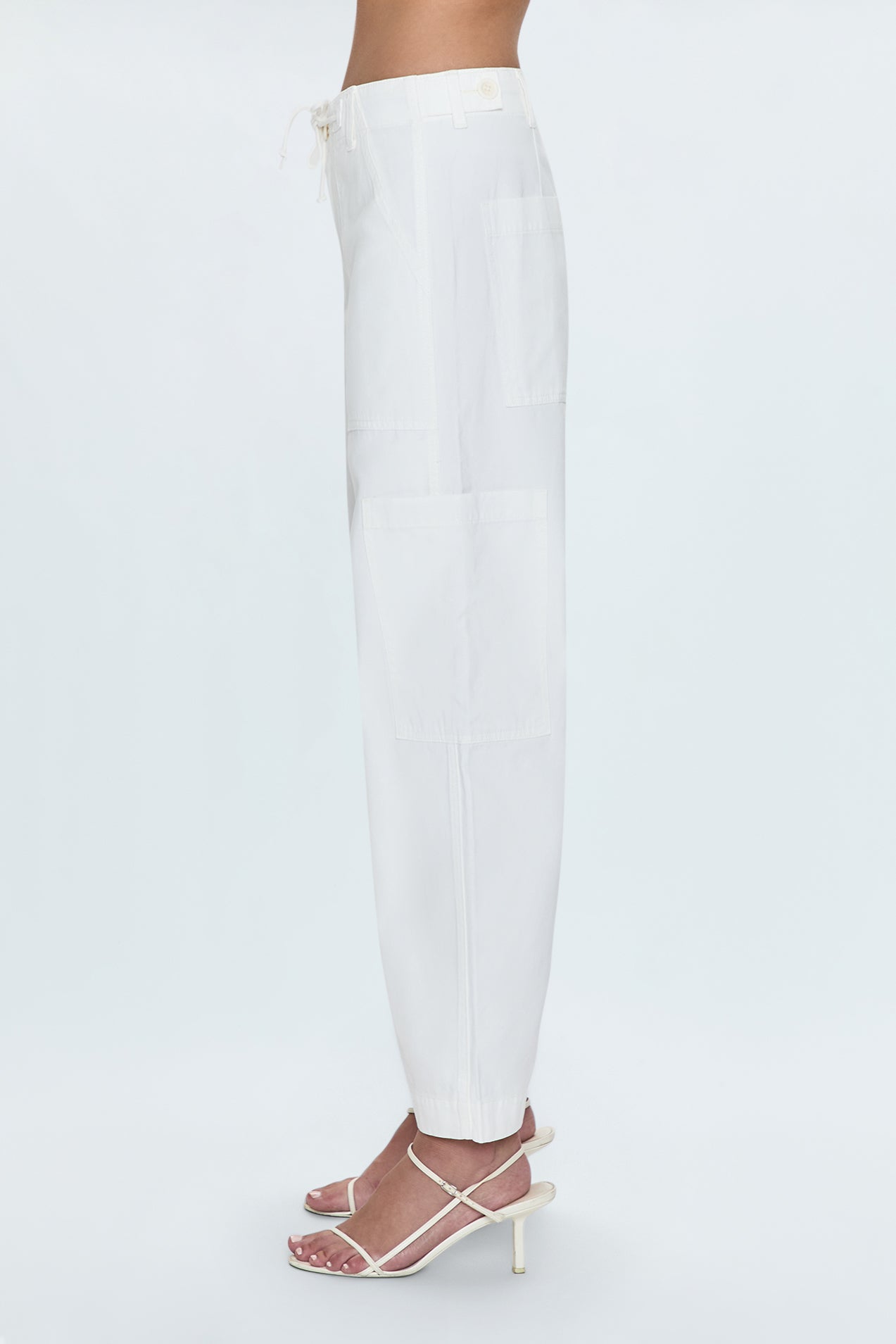 Sabrina Curved Utility Pants - White