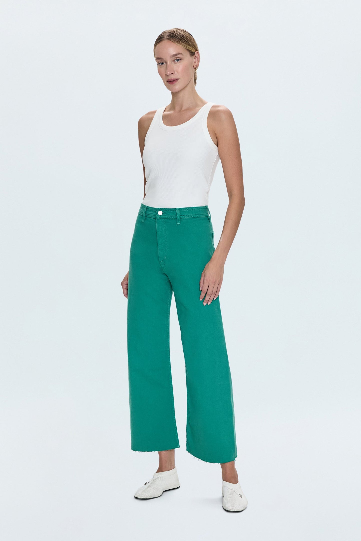 Penny Crop High Rise Wide Leg Jean - Viridian