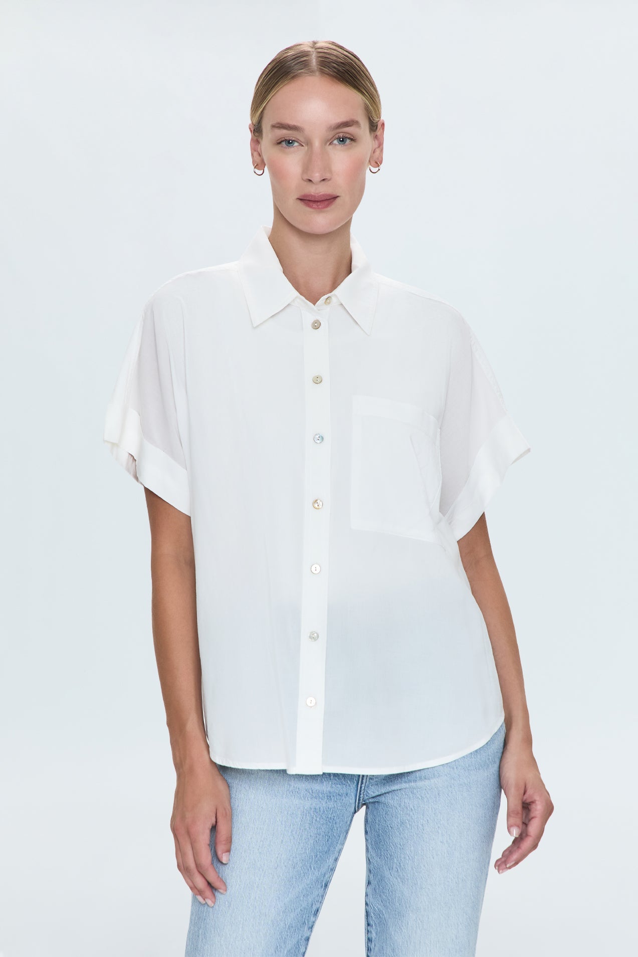 Donnie Short Sleeve Button Up - Le Blanc