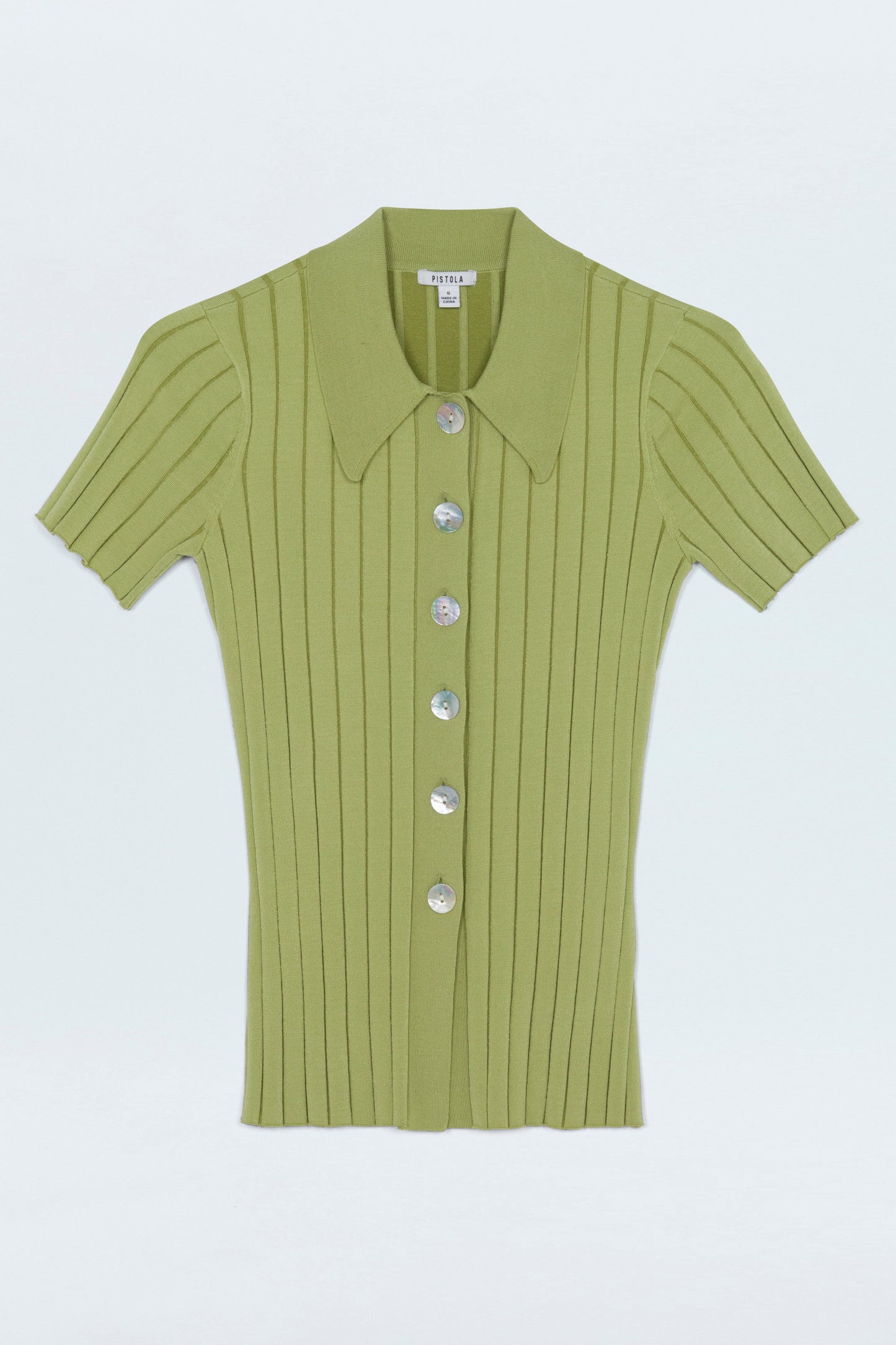 Dominique Ribbed Cardigan - Soft Lime