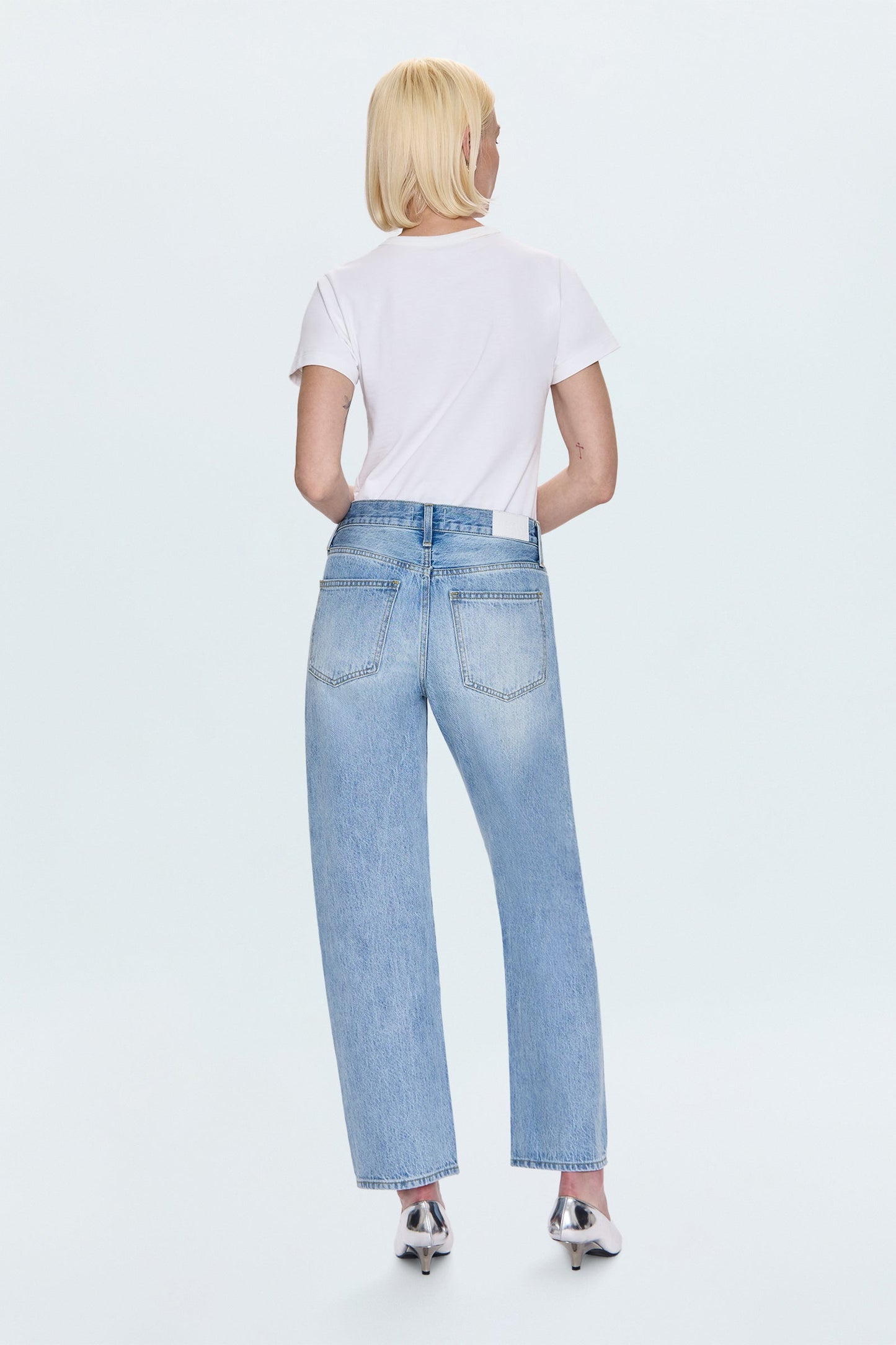 Lexi Mid Rise Bowed Straight Jean - Aries
