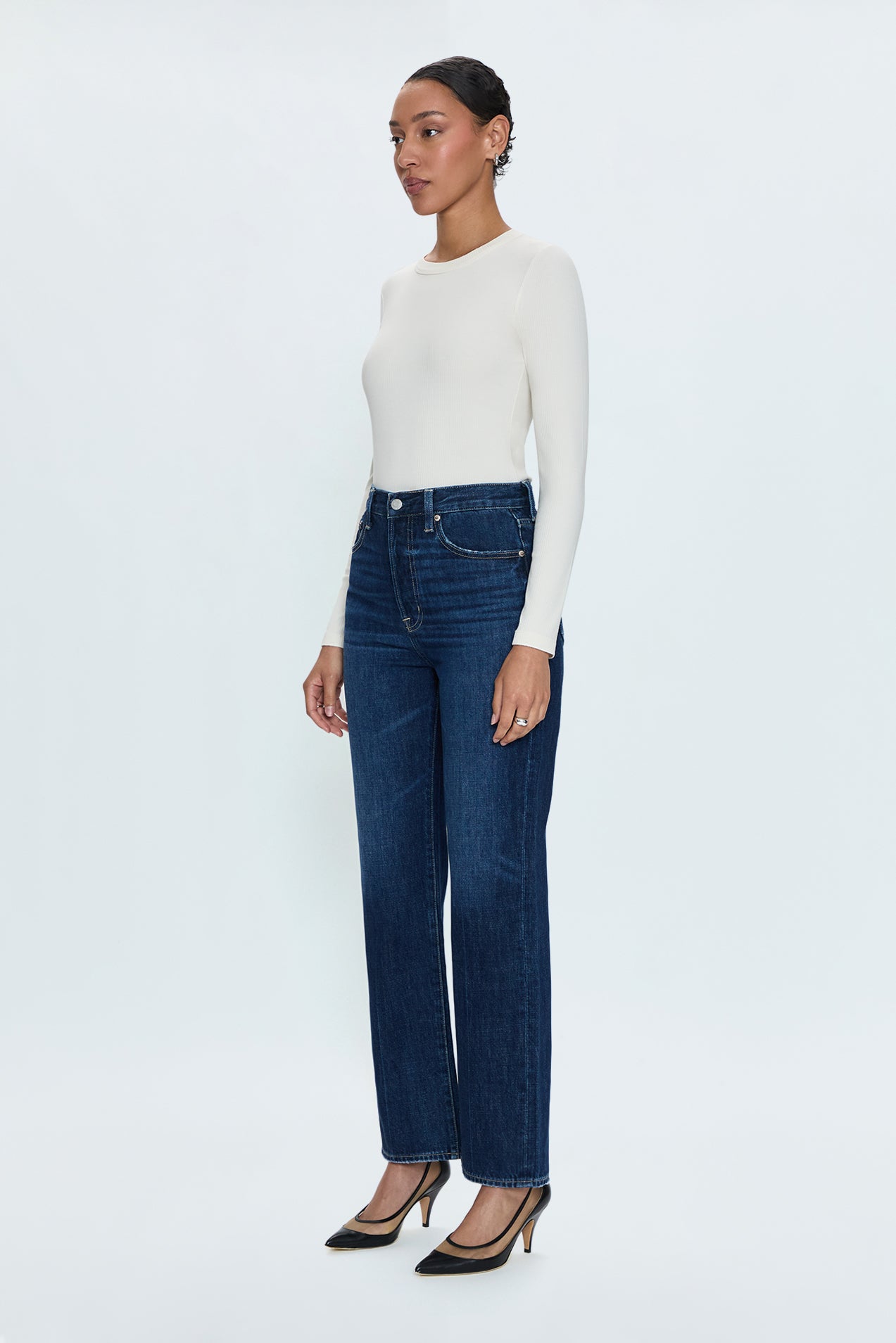 PETITE Cassie Super High Rise Straight Jean - Cultivate