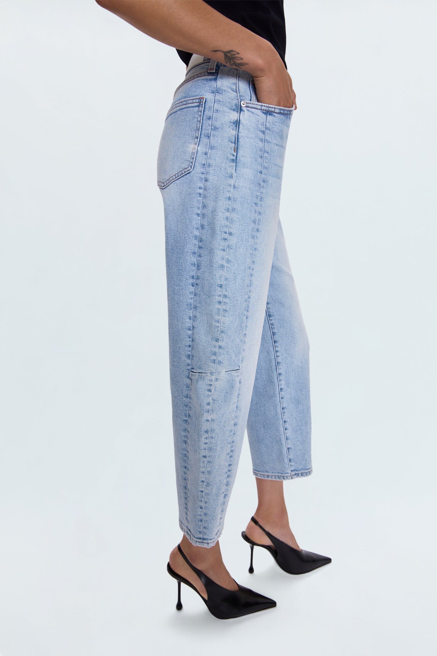 Eli High Rise Barrel Jean - Sun-kissed