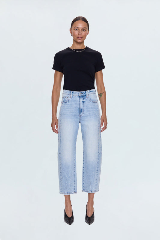 Eli High Rise Barrel Jean - Sun-kissed
