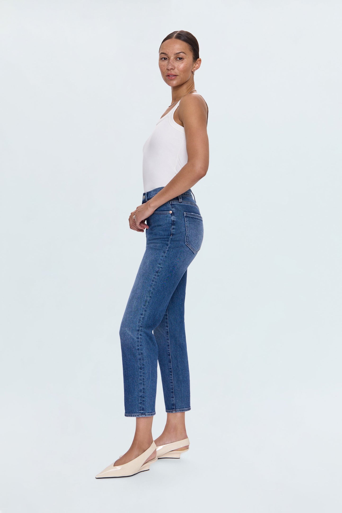 Charlie High Rise Classic Straight Jean - Augustus