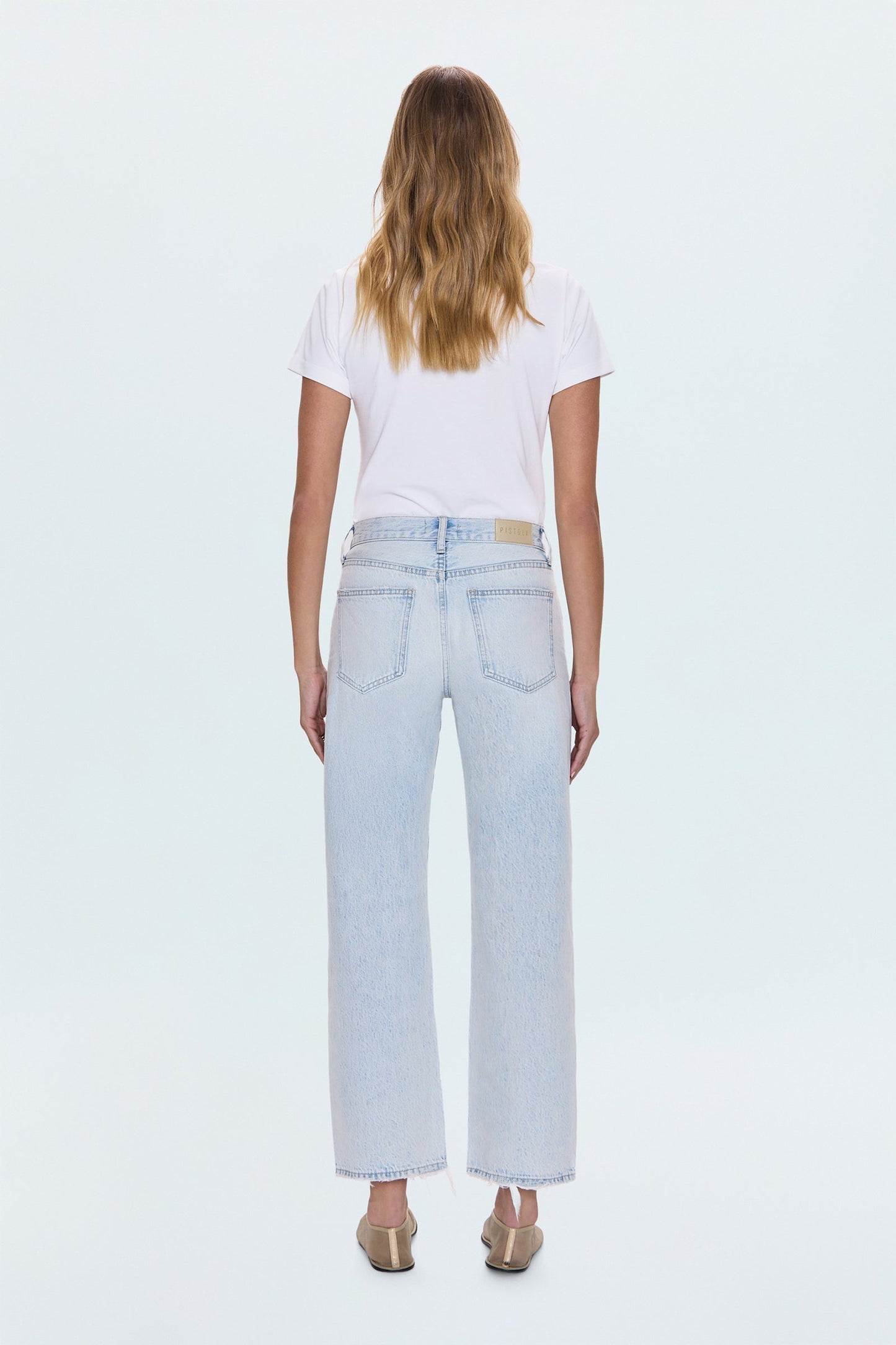 PETITE Lexi Mid Rise Bowed Straight Jean - Solstice Distressed