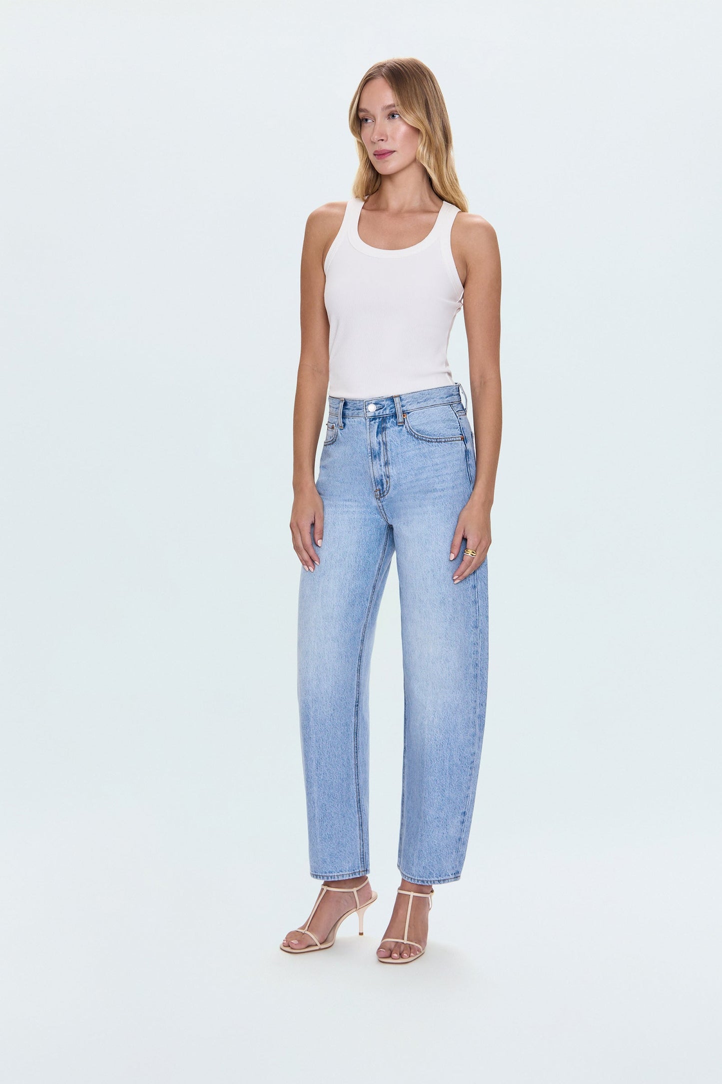 Wes High Rise Barrel Jean - Gaze