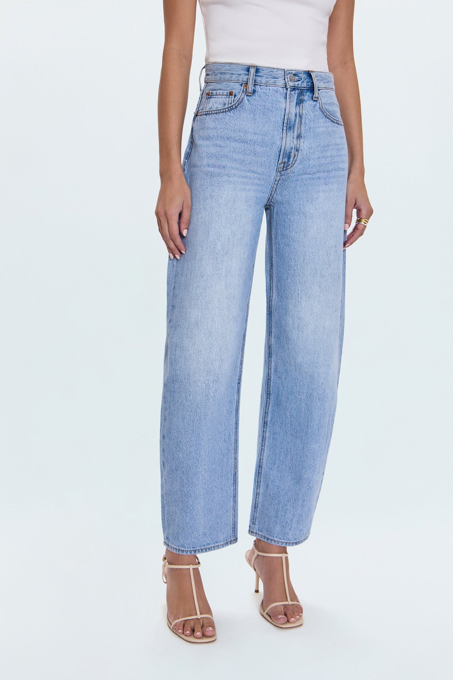 Wes High Rise Barrel Jean - Gaze