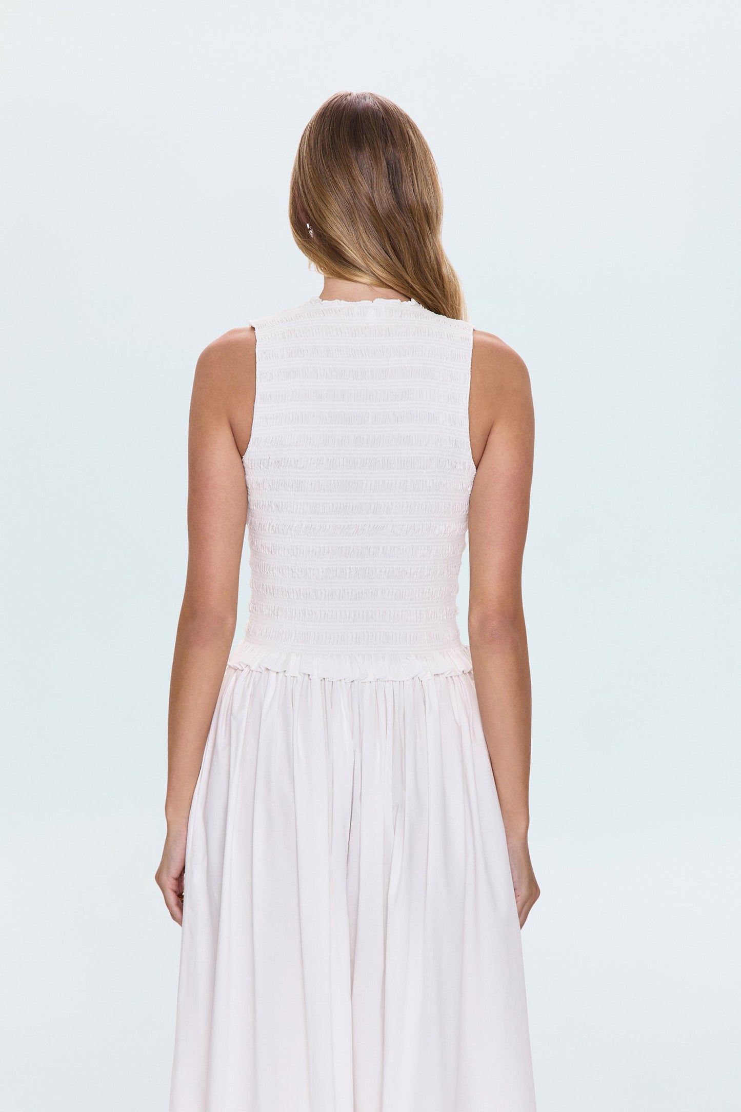 Phoebe Smocked Tank - Le Blanc
