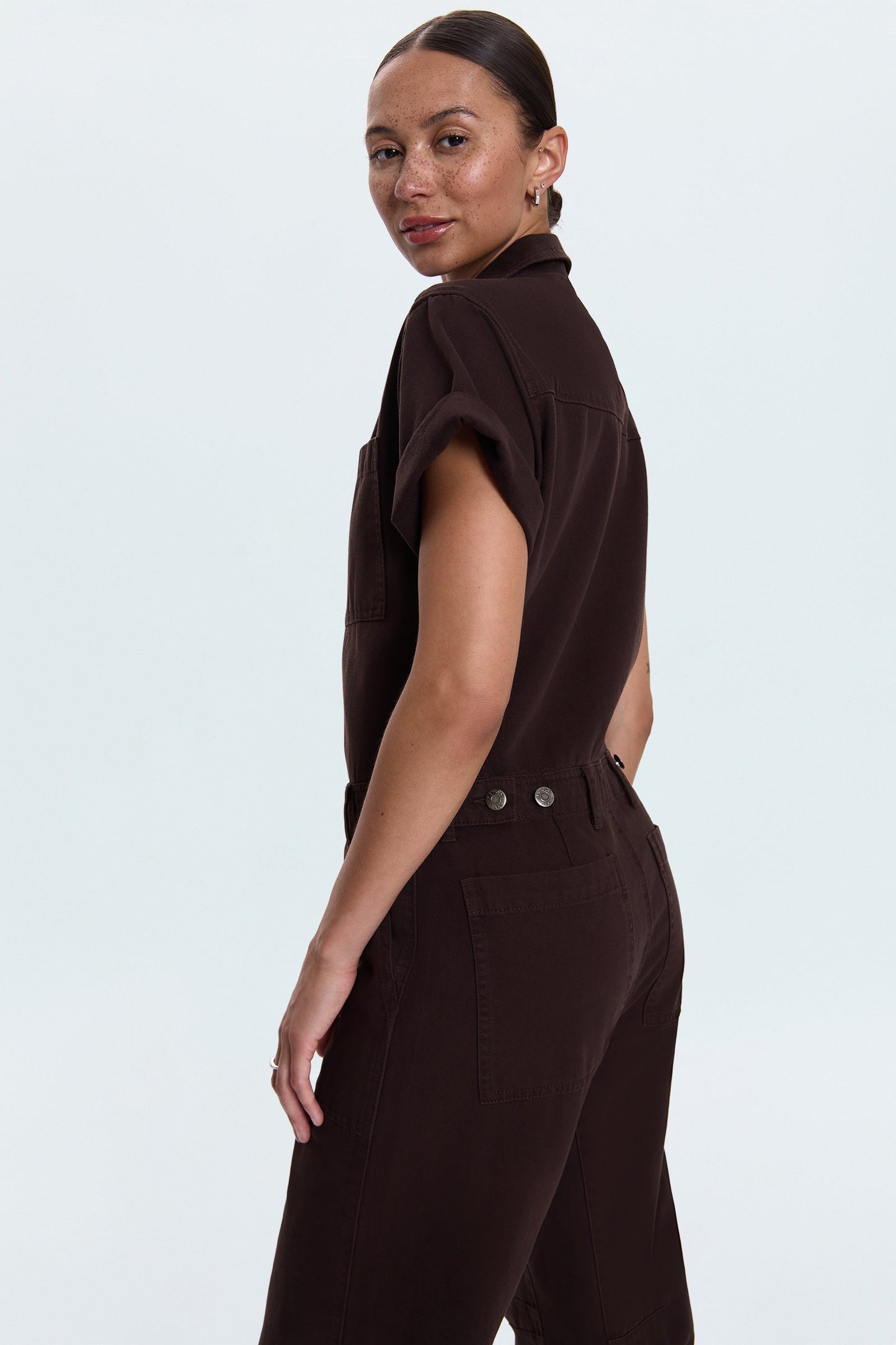 Cruz Barrel Leg Jumpsuit- Mocha