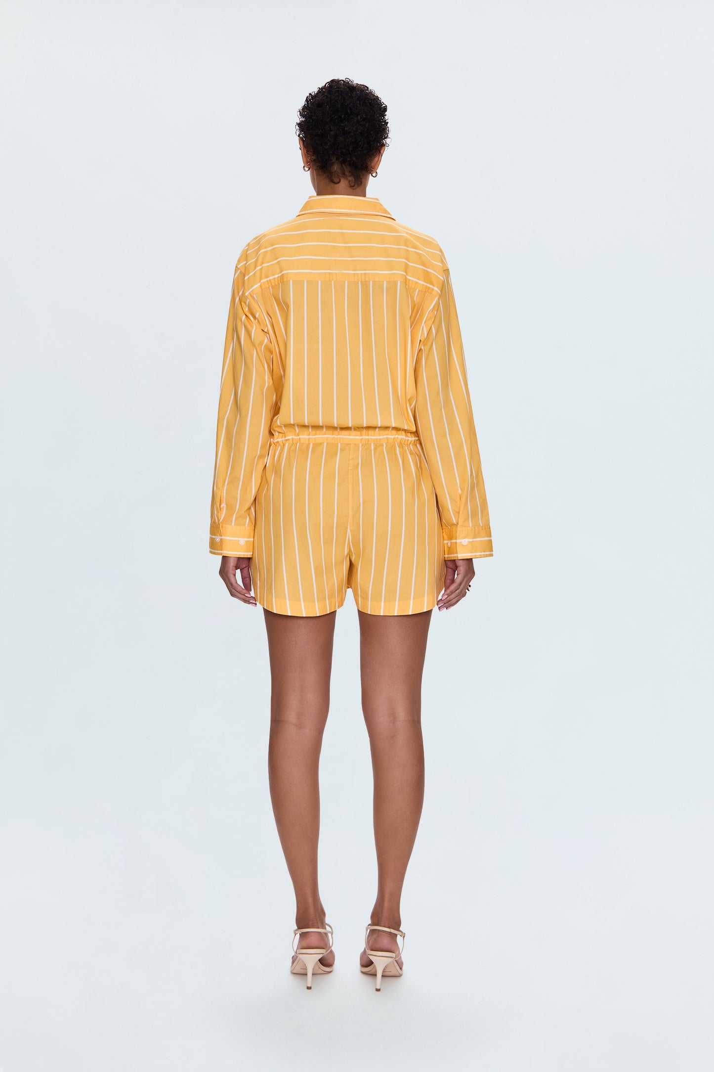 Amelie Romper - Papaya Stripe