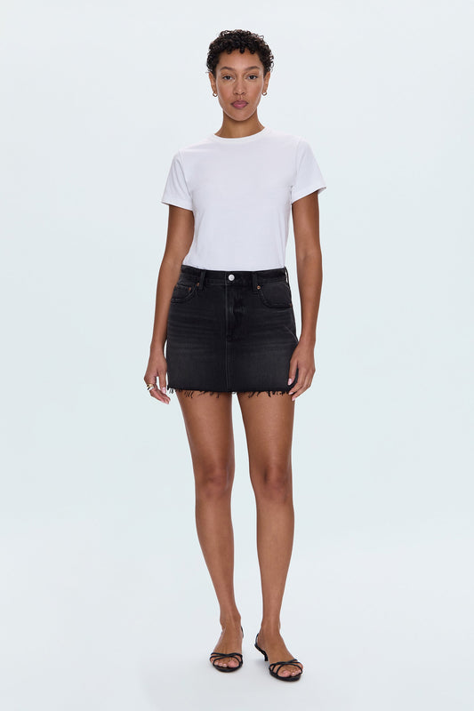 Daisy Low Slung Mini Skirt - Caviar