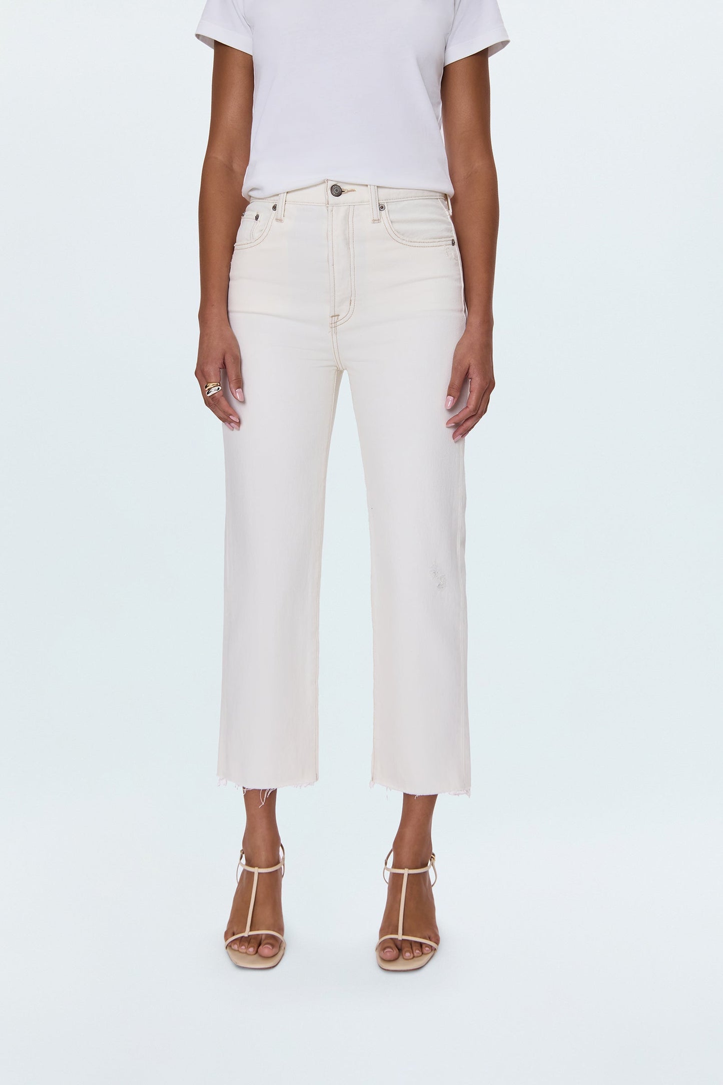 Cassie Super High Rise Straight Jean - Ecru Vintage