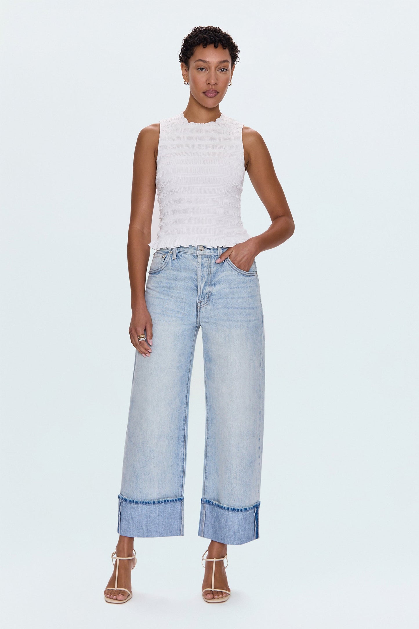 PETITE Ryder High Rise Cuffed Jean - Sunrise