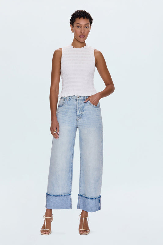 Ryder High Rise Cuffed Straight Jean - Sunrise