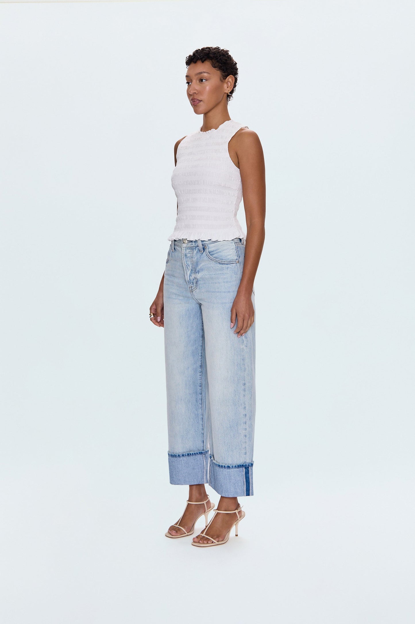 Ryder High Rise Cuffed Straight Jean - Sunrise