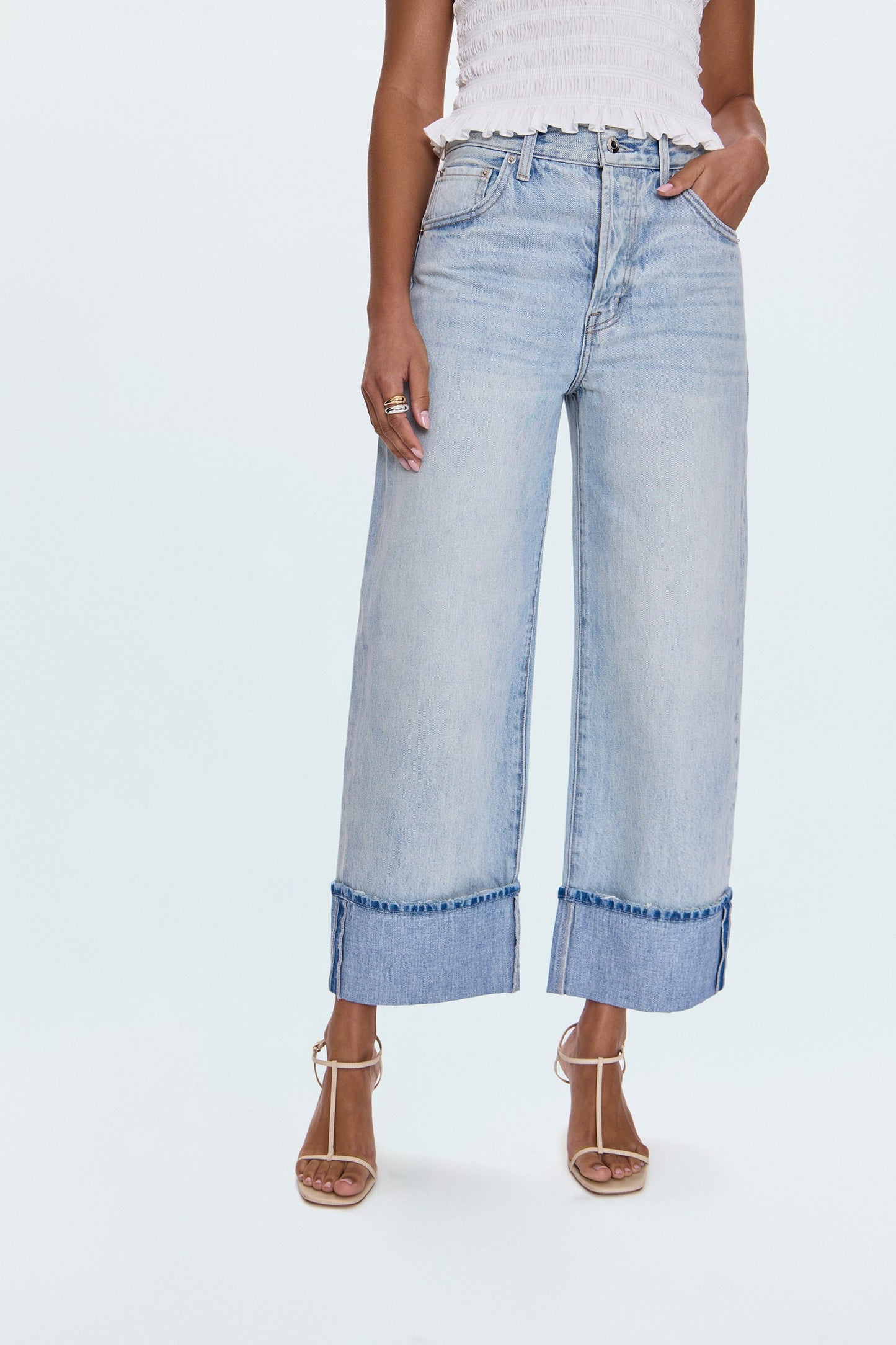 PETITE Ryder High Rise Cuffed Jean - Sunrise