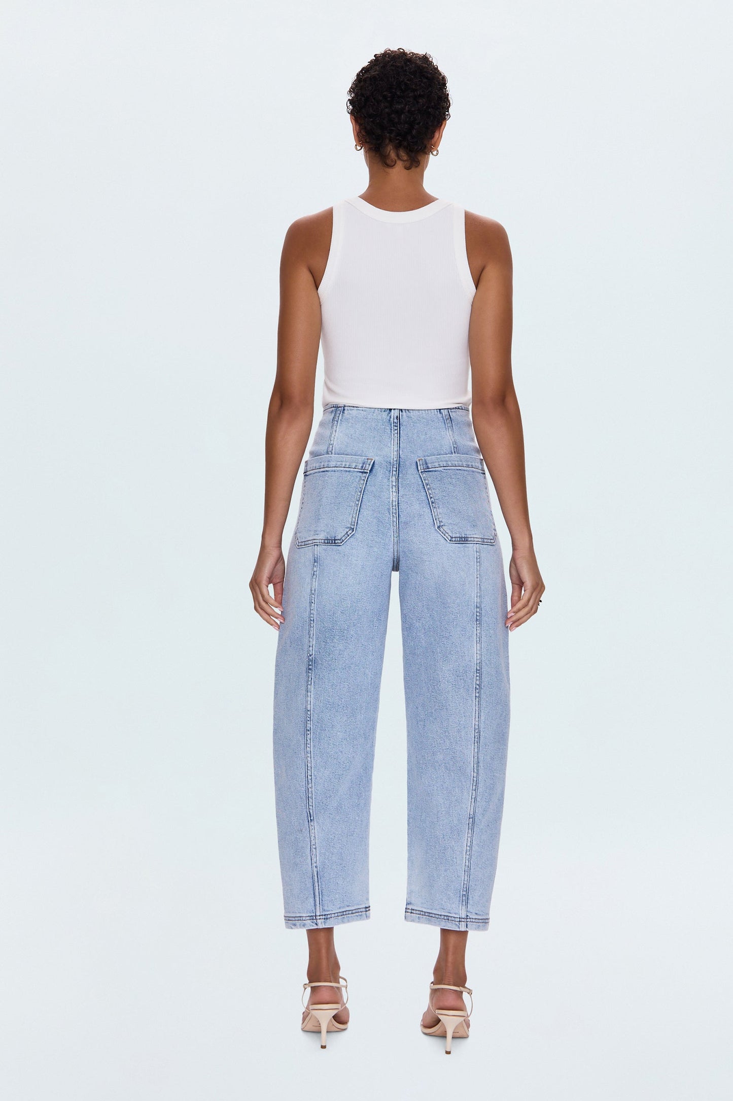 Blair High Rise Seamed Barrel Jean - Pristine
