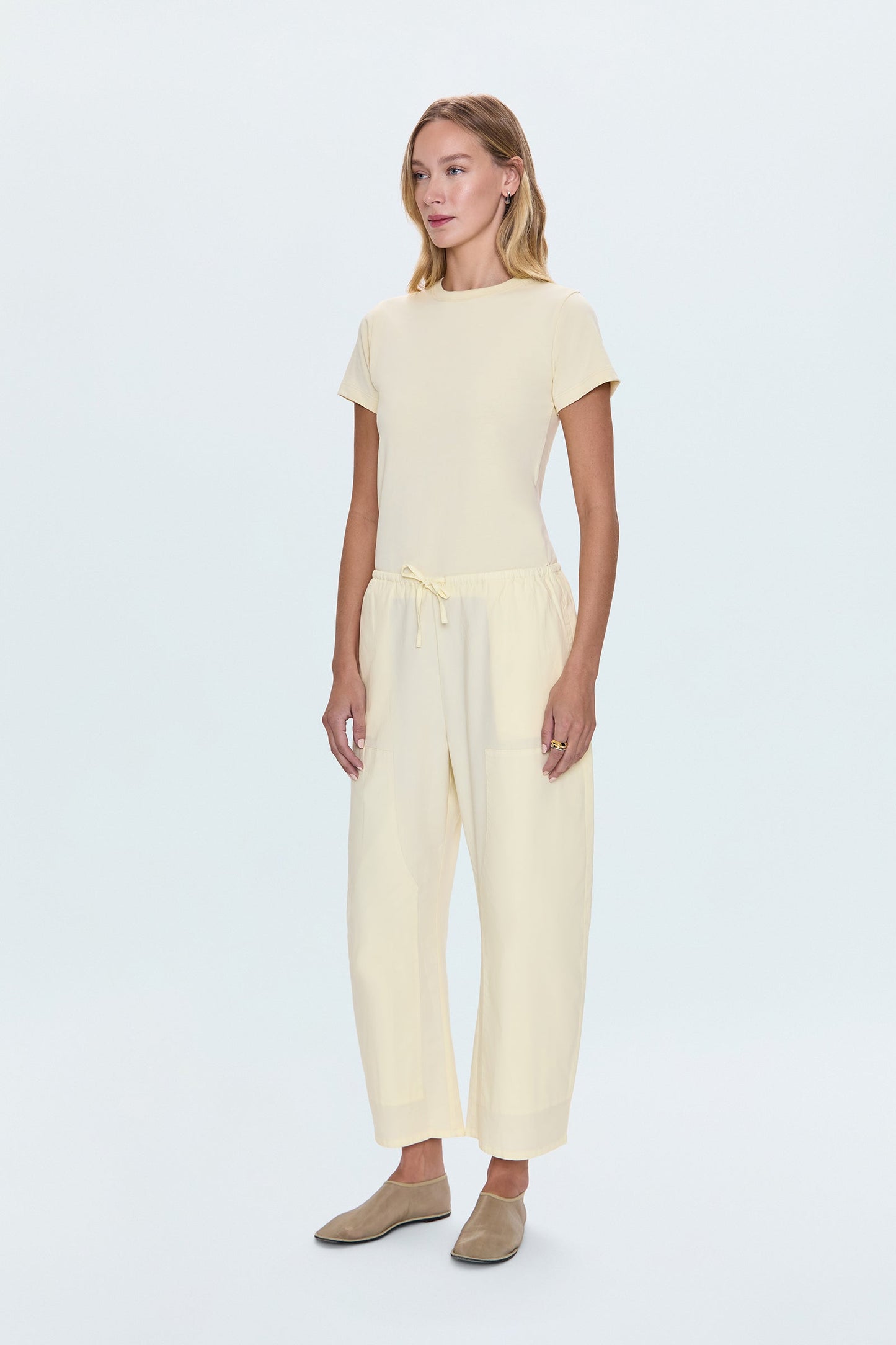 Theo Drawstring Poplin Pant - Lemonade
