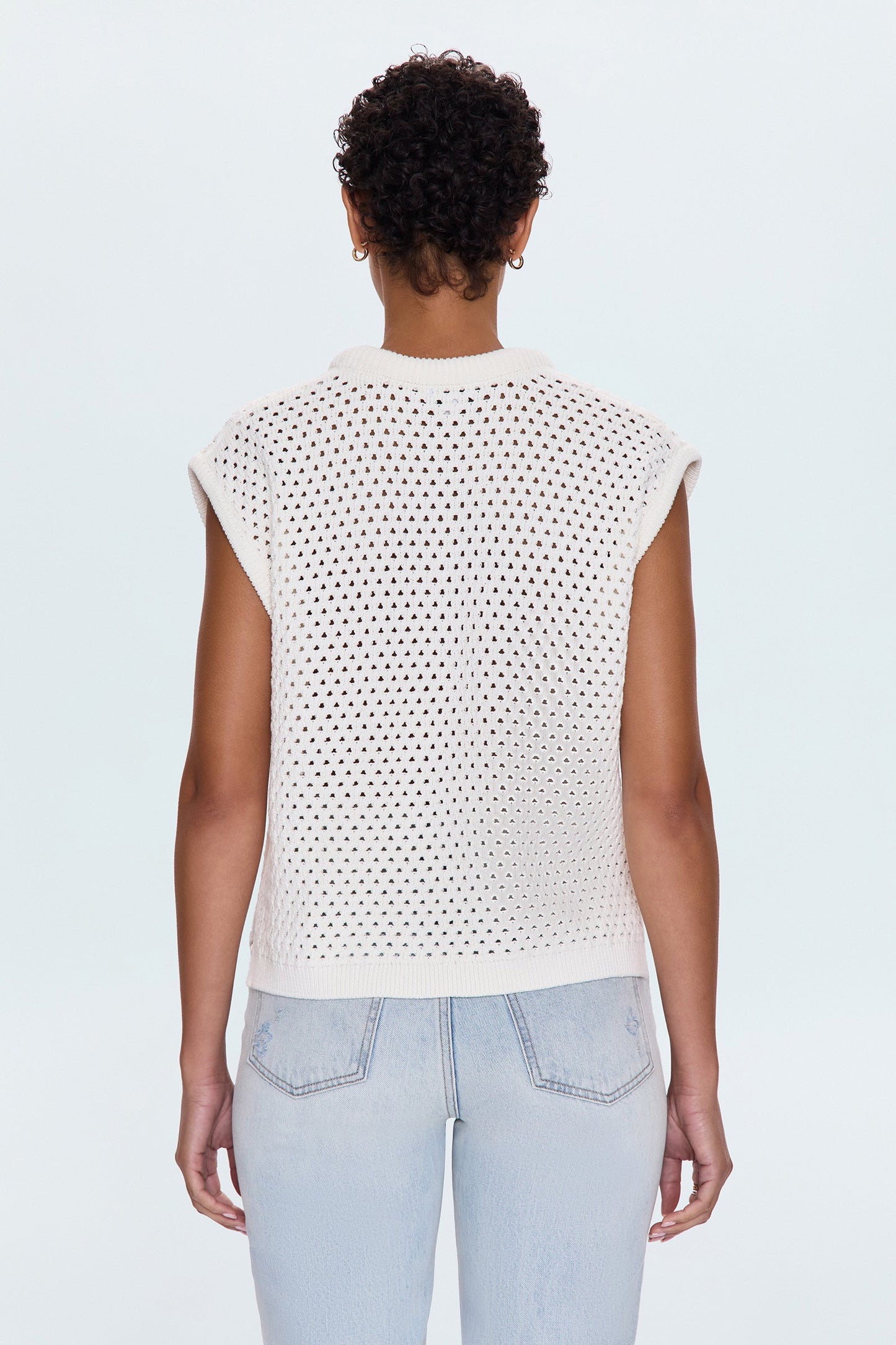 Beck Open Knit Cropped Sweater - Le Blanc