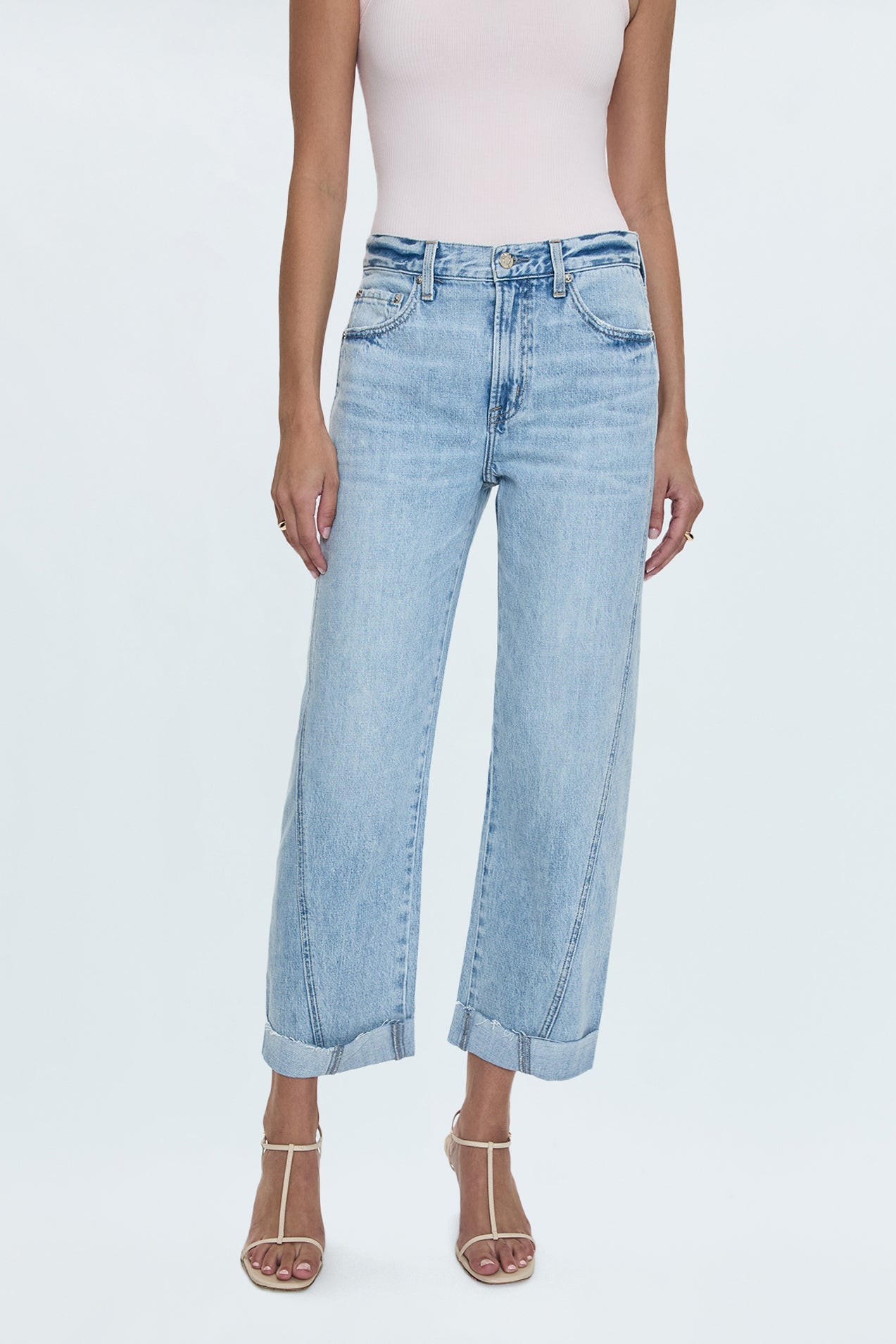 Kacey Mid Rise Cuffed Straight Jean - Berkeley