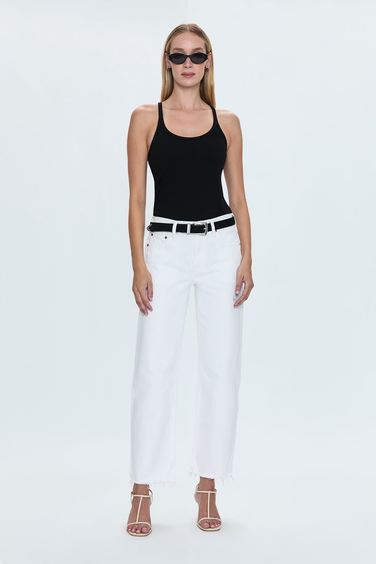 Lexi Mid Rise Bowed Straight Jean - Luxe White Vintage