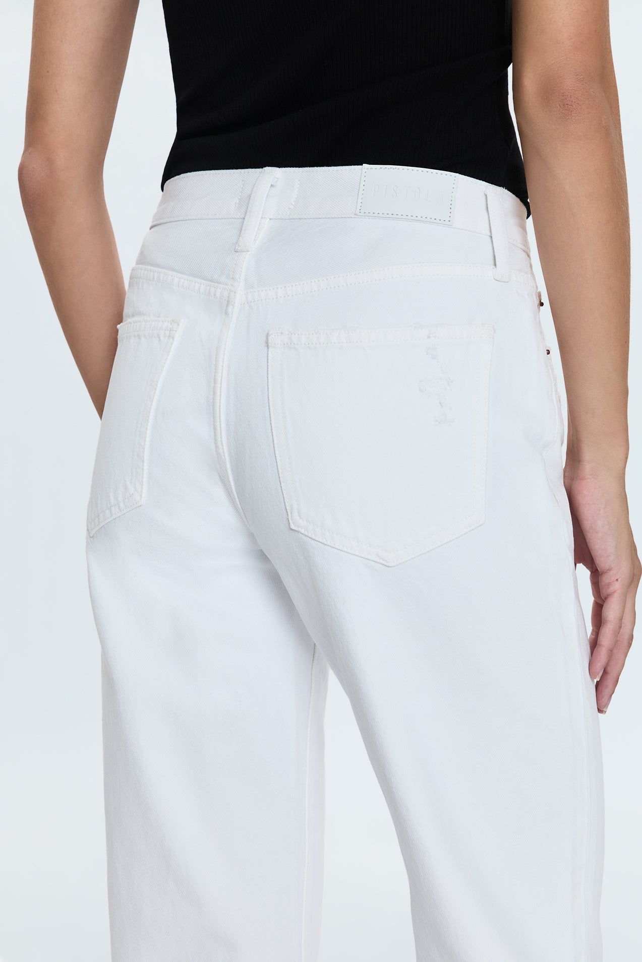 Lexi Mid Rise Bowed Straight Jean - Luxe White Vintage
