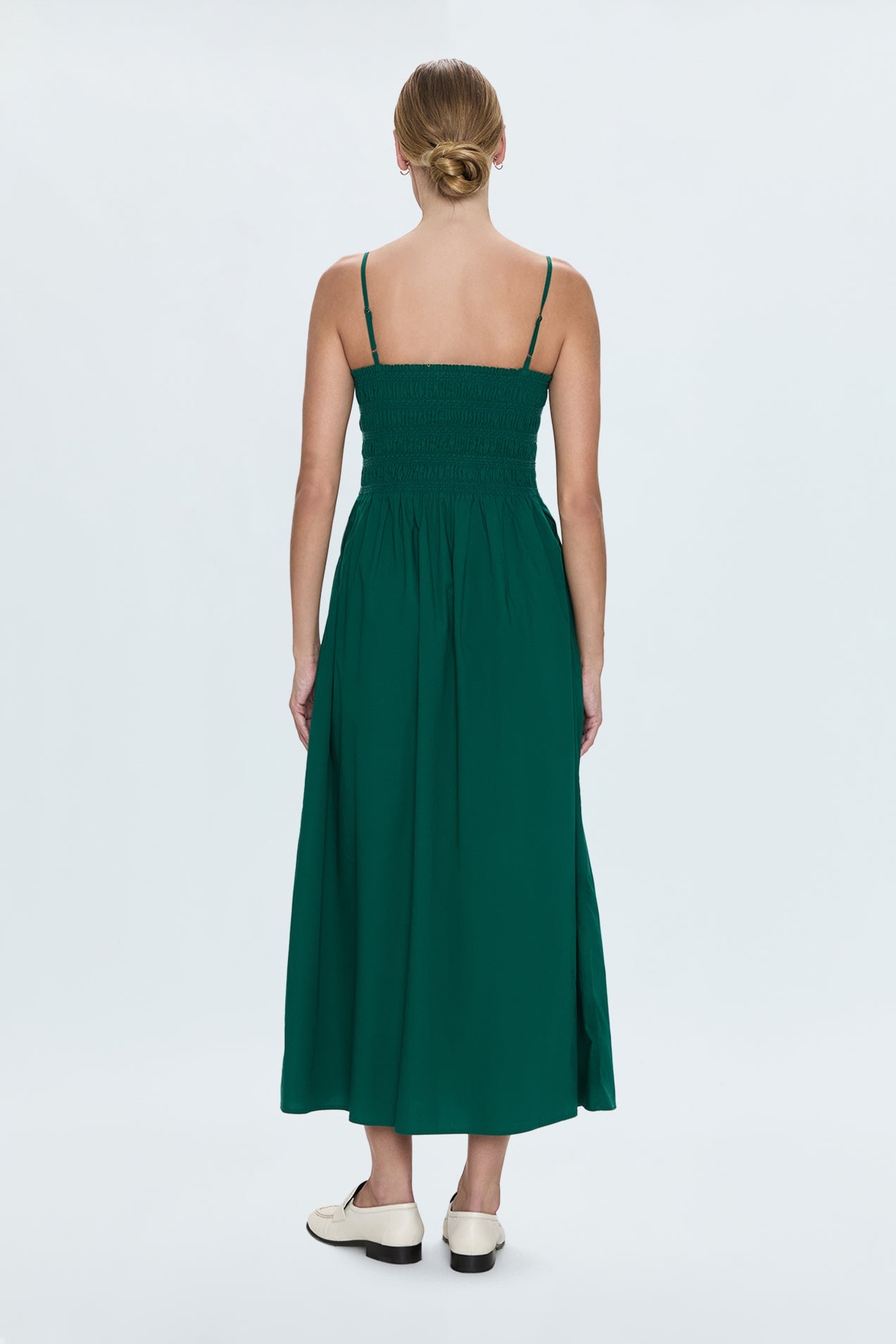 Bianca Shirred Bodice Dress - Emerald