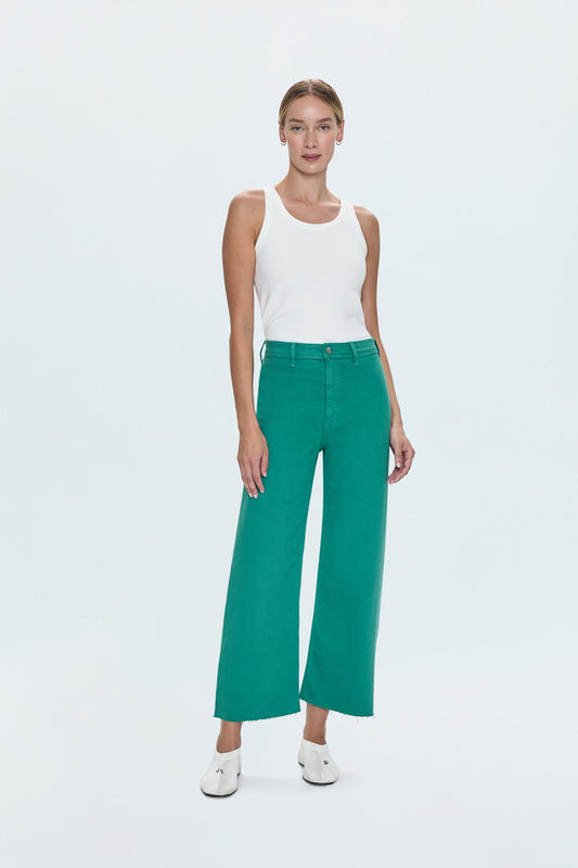Penny Crop High Rise Wide Leg Jean - Viridian