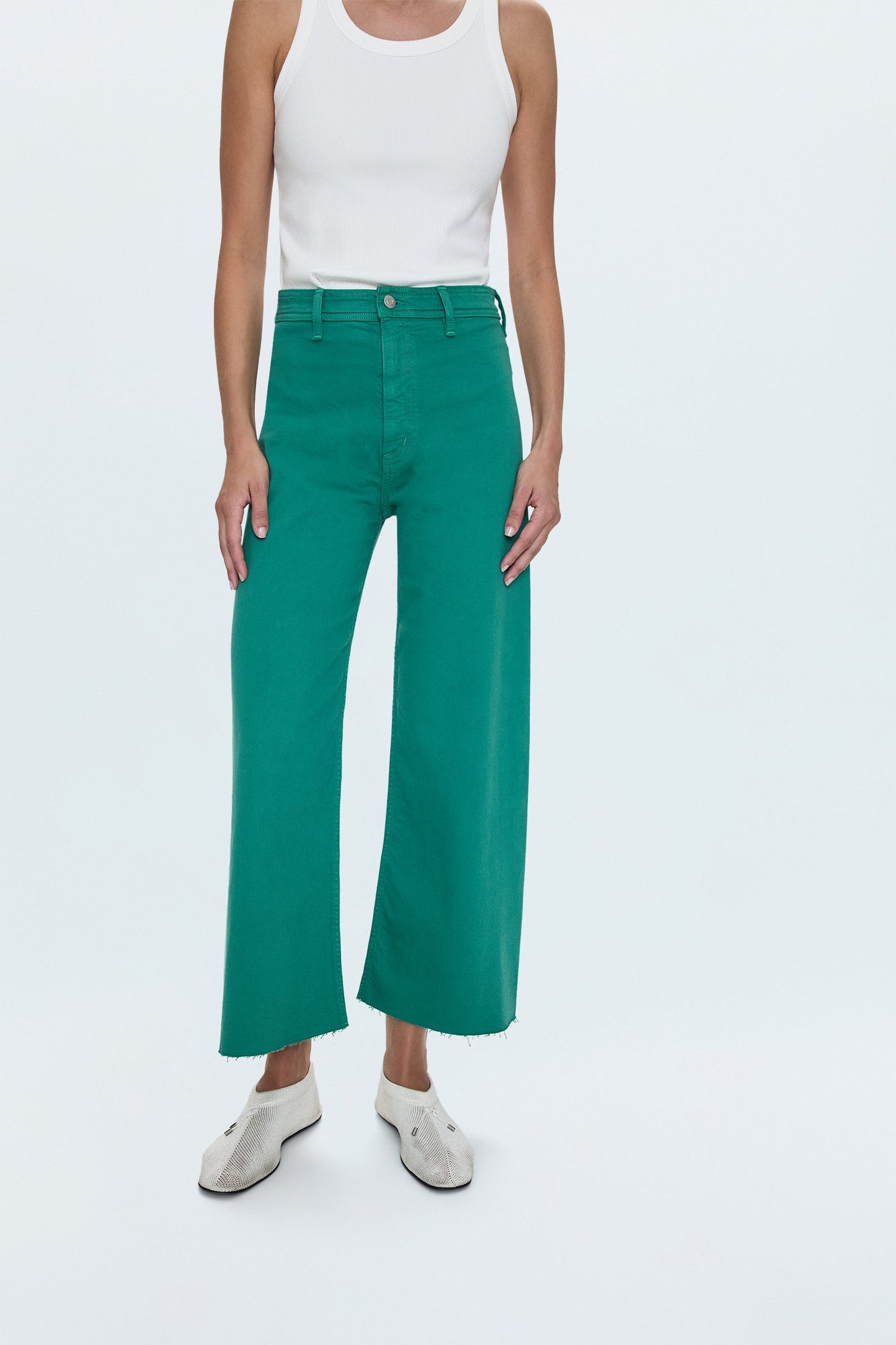 Penny Crop High Rise Wide Leg Jean - Viridian