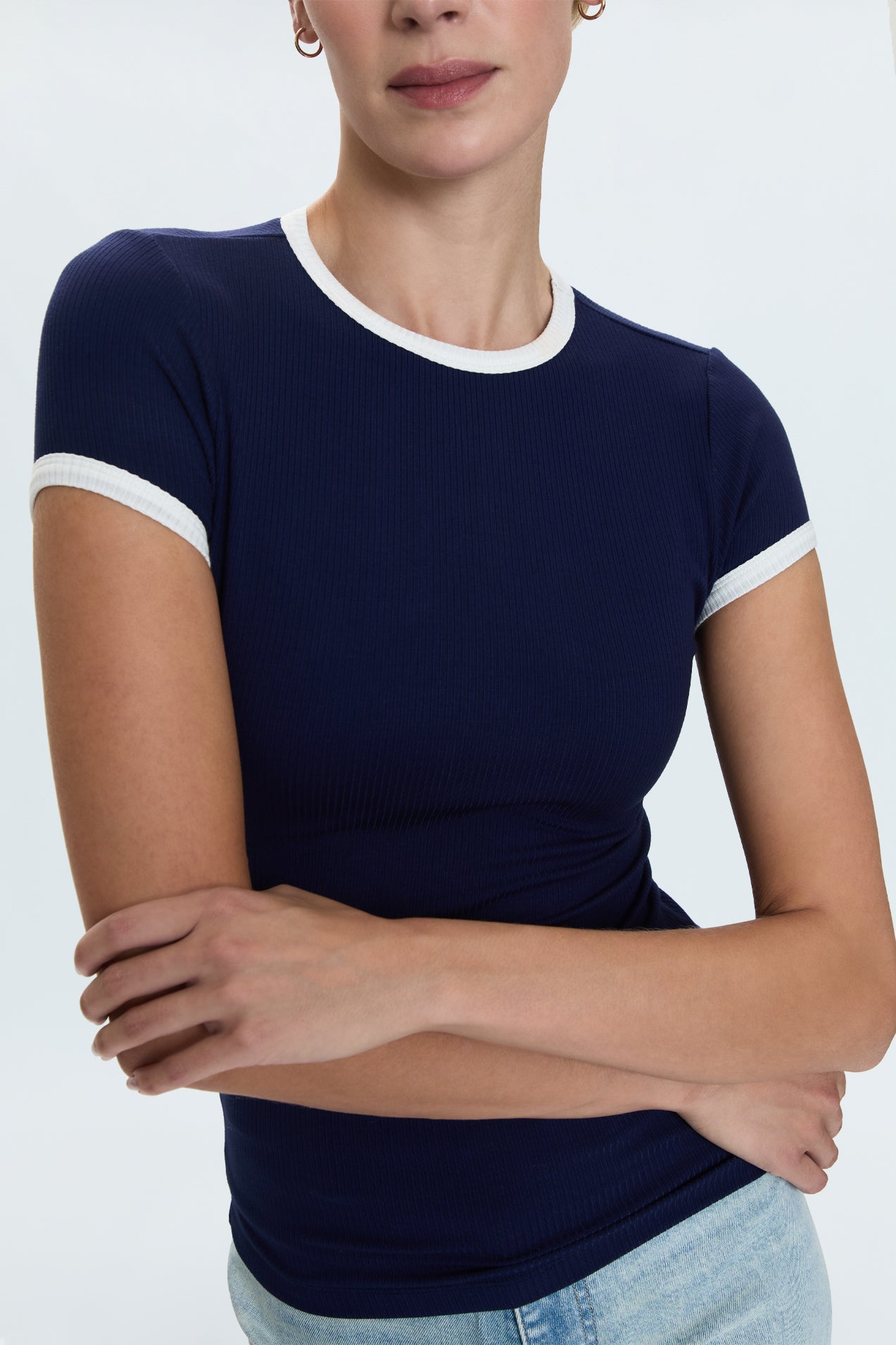 Renee Baby Ringer Tee - Maritime and White
