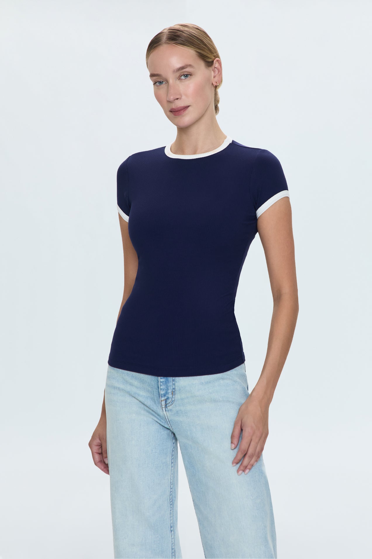 Renee Baby Ringer Tee - Maritime and White