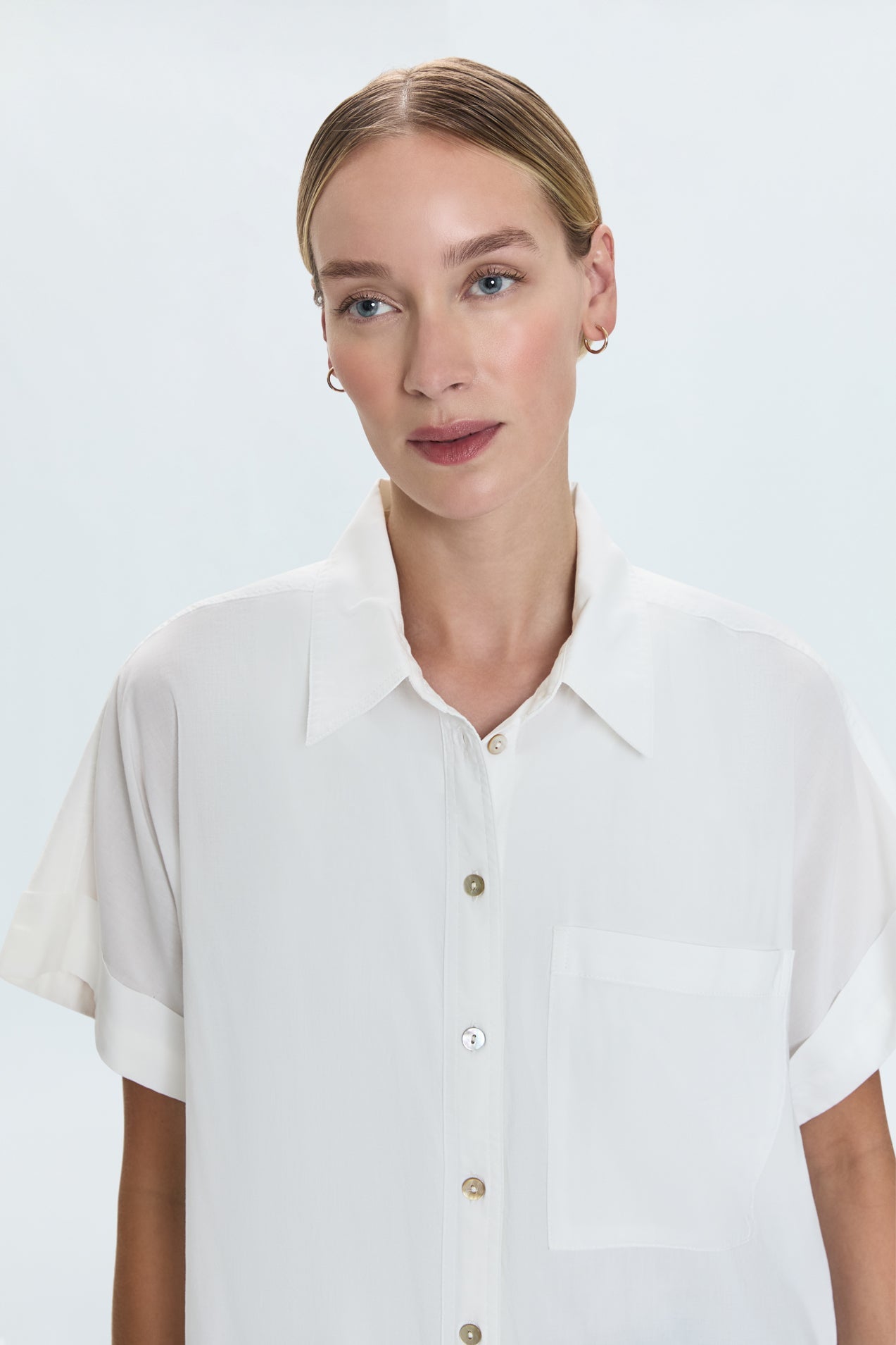 Donnie Short Sleeve Button Up - Le Blanc