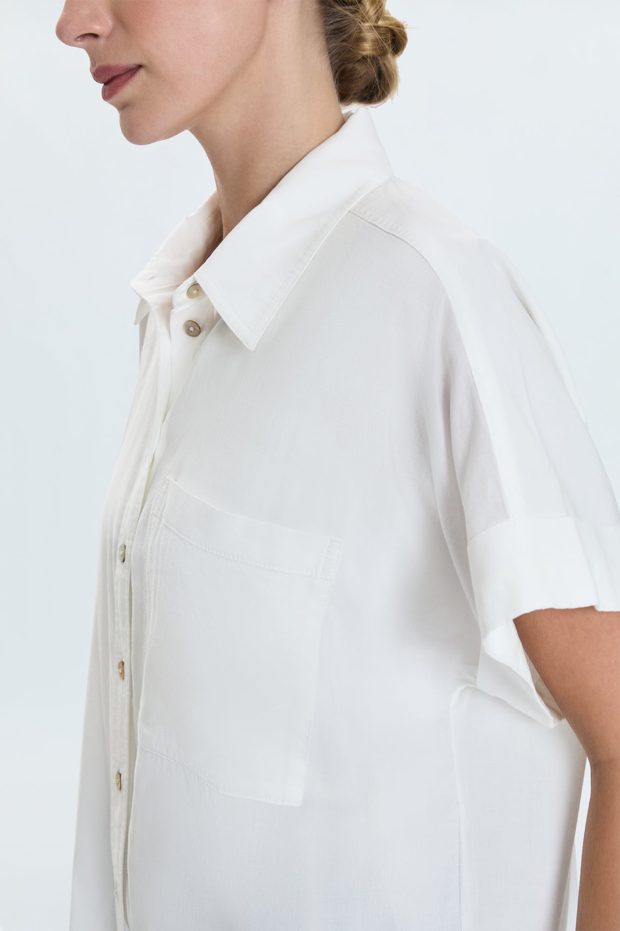 Donnie Short Sleeve Button Up - Le Blanc