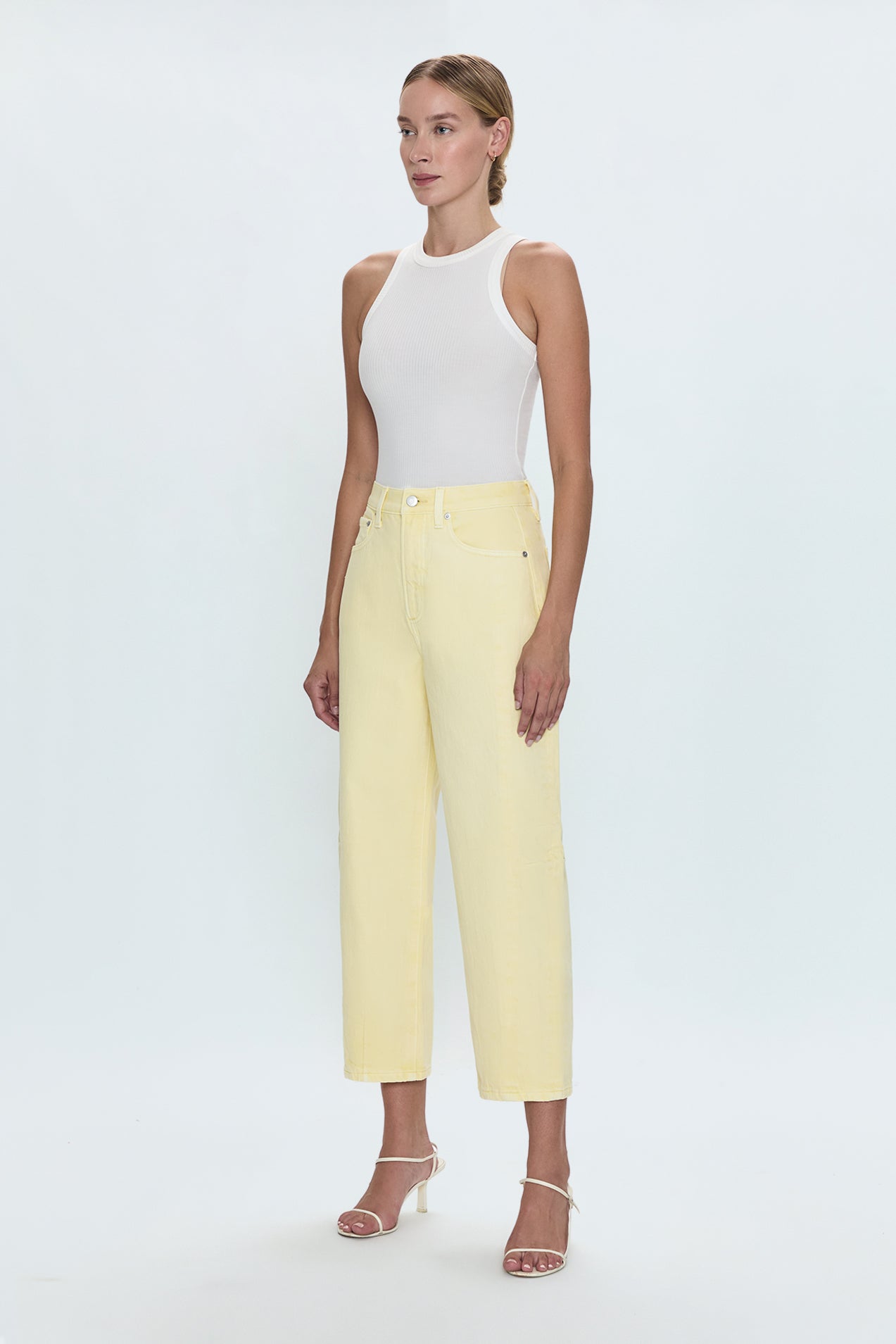 Eli High Rise Barrel Jean - Soft Buttercup