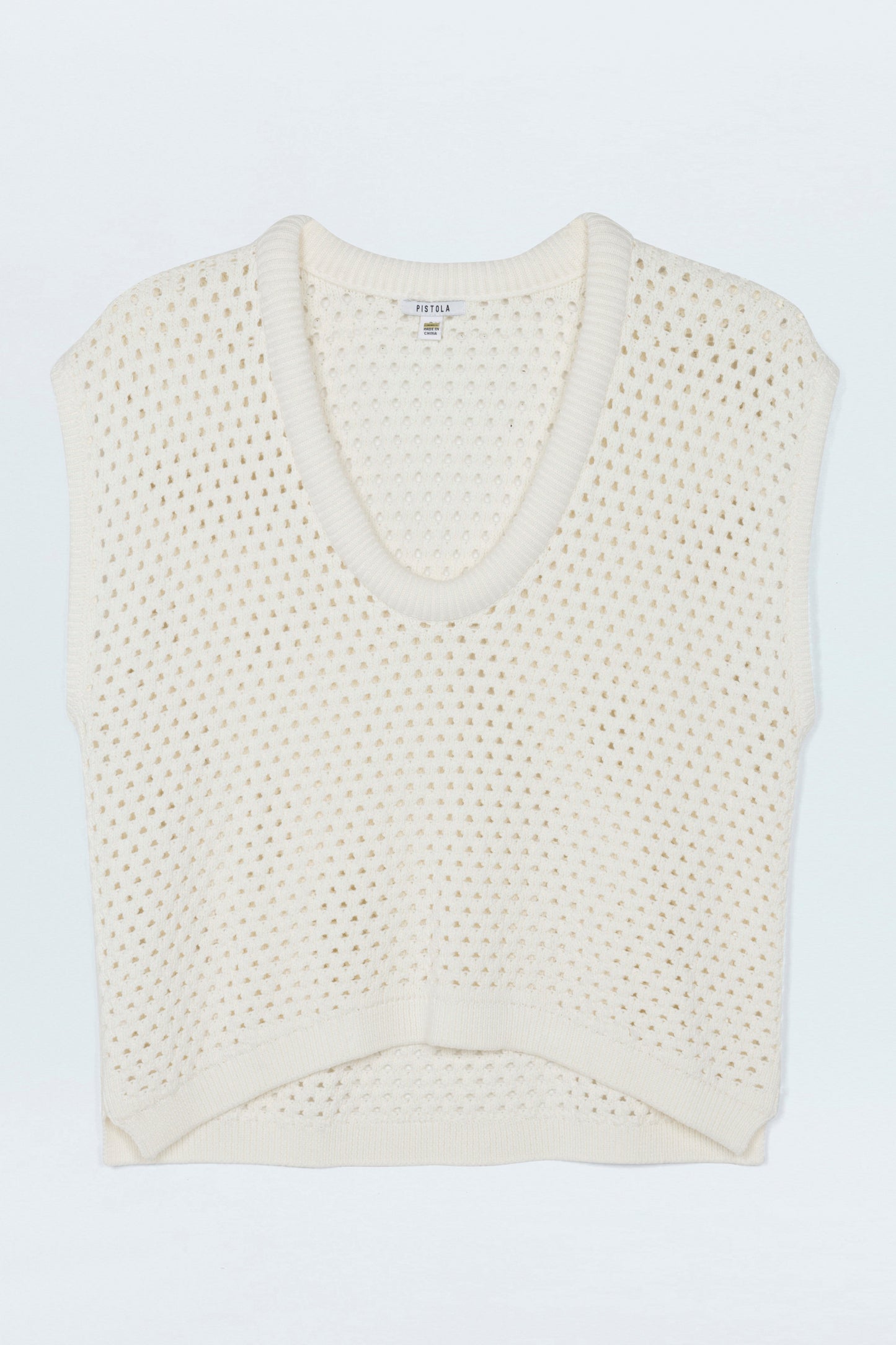 Beck Open Knit Cropped Sweater - Le Blanc
