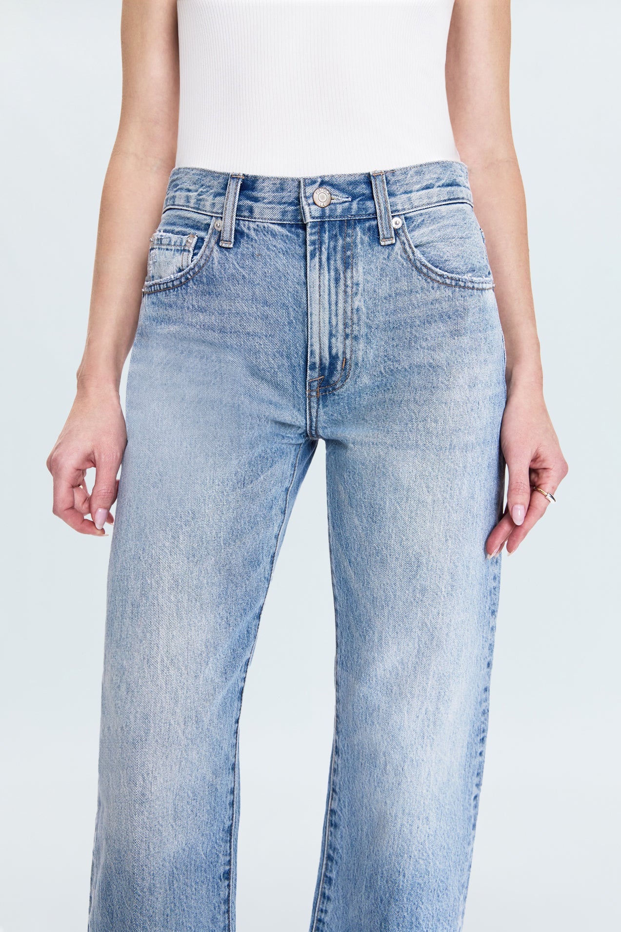 PETITE Lexi Mid Rise Bowed Straight Jean - Bowie
