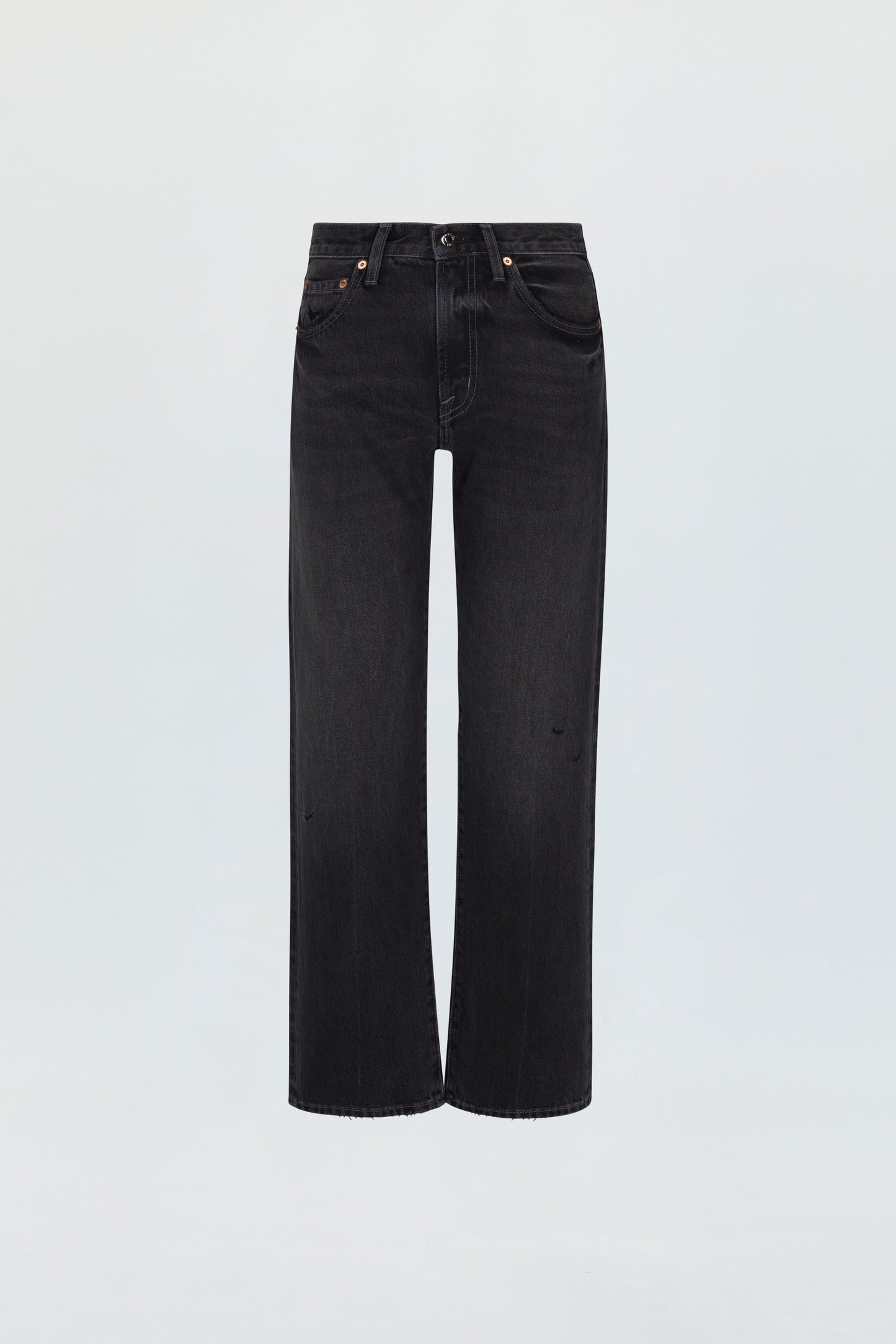 Lexi Mid Rise Bowed Straight Jean - Mercury
