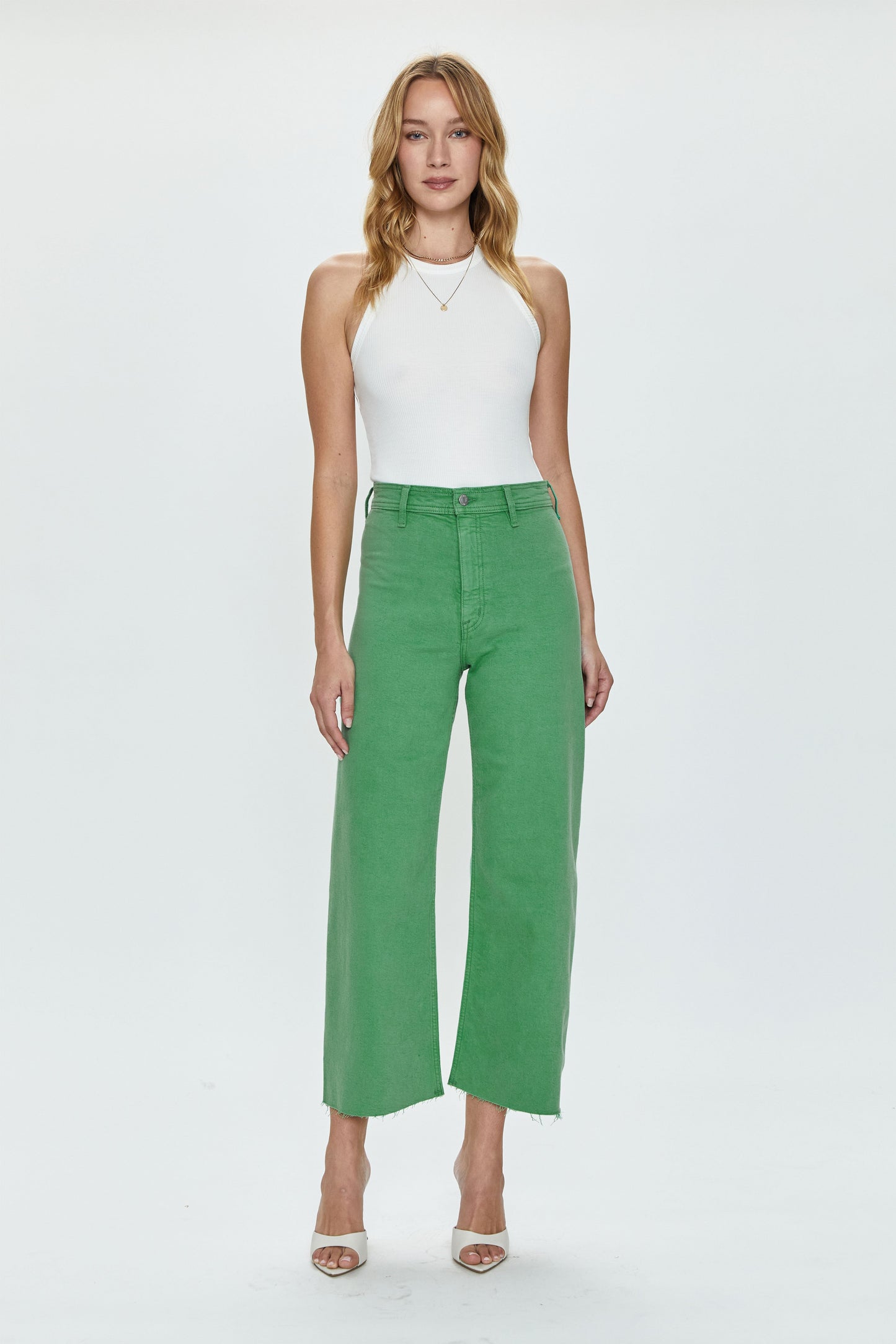 Penny High Rise Wide Leg Crop Jean -  Avocado
