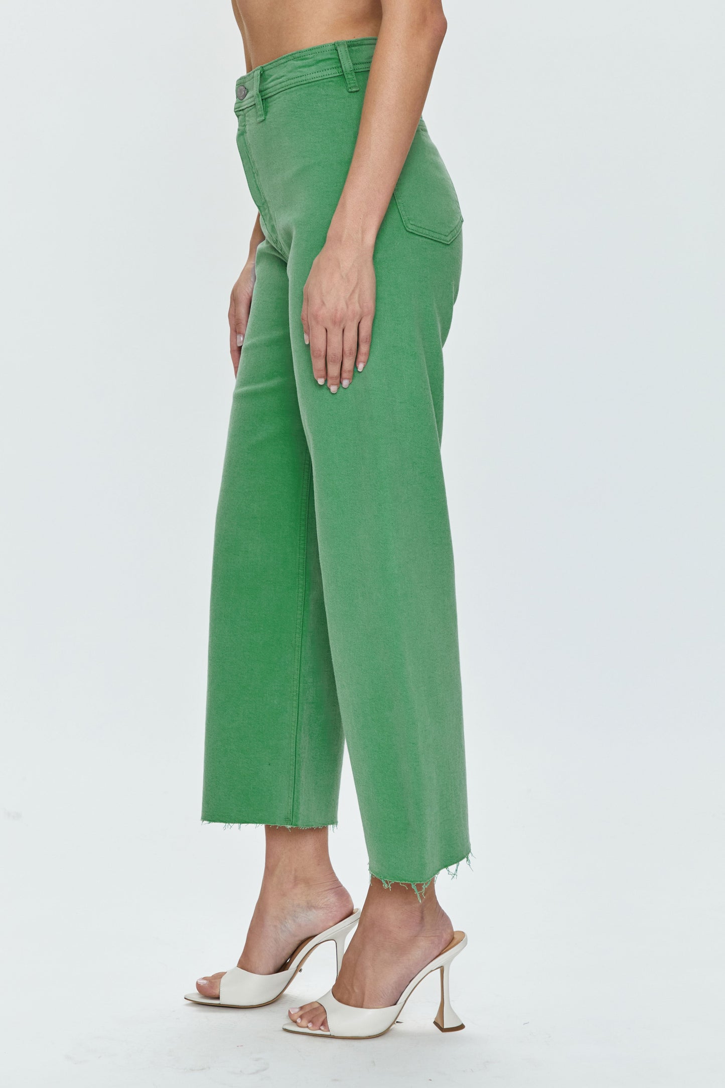 Penny High Rise Wide Leg Crop Jean -  Avocado