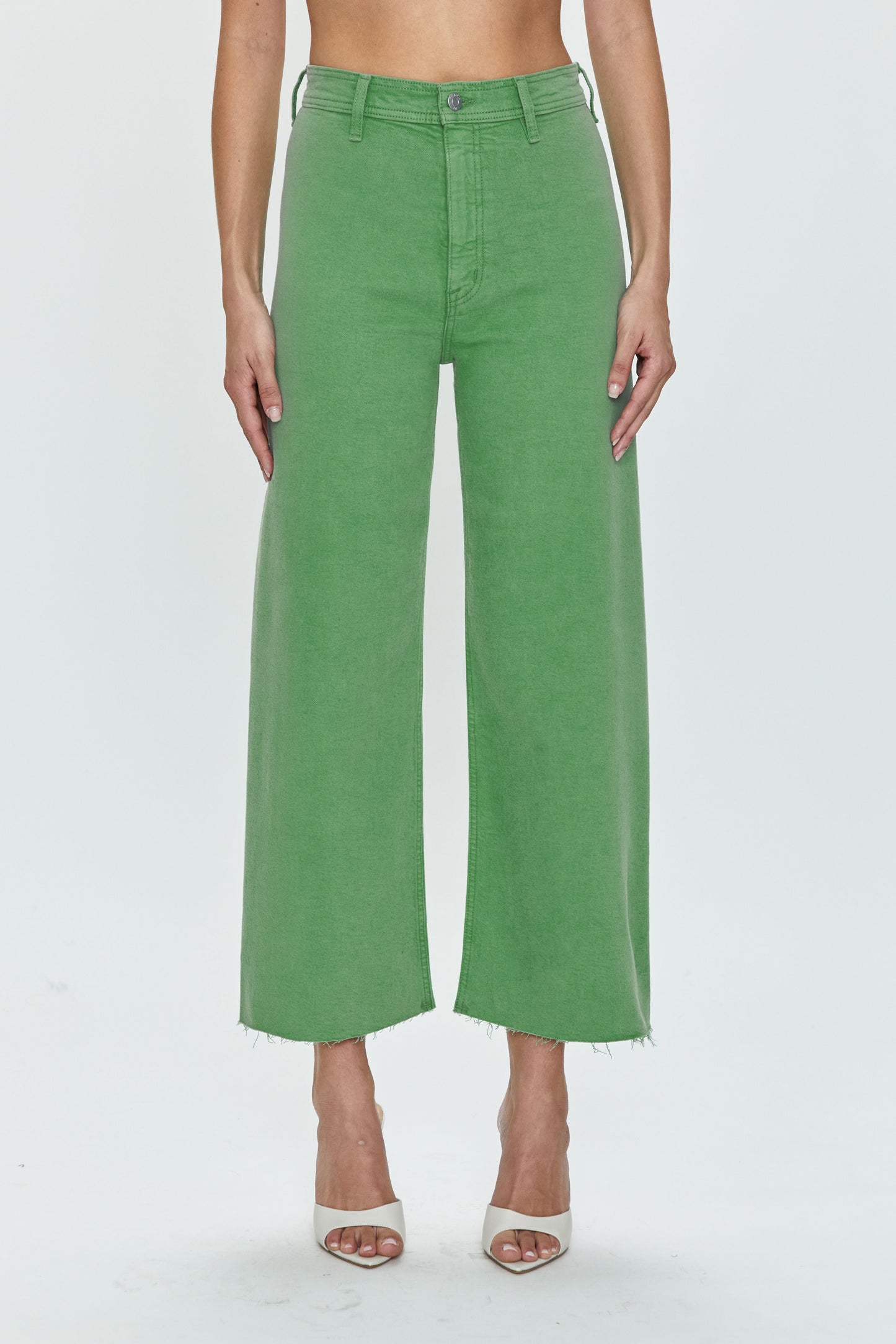 Penny High Rise Wide Leg Crop Jean -  Avocado