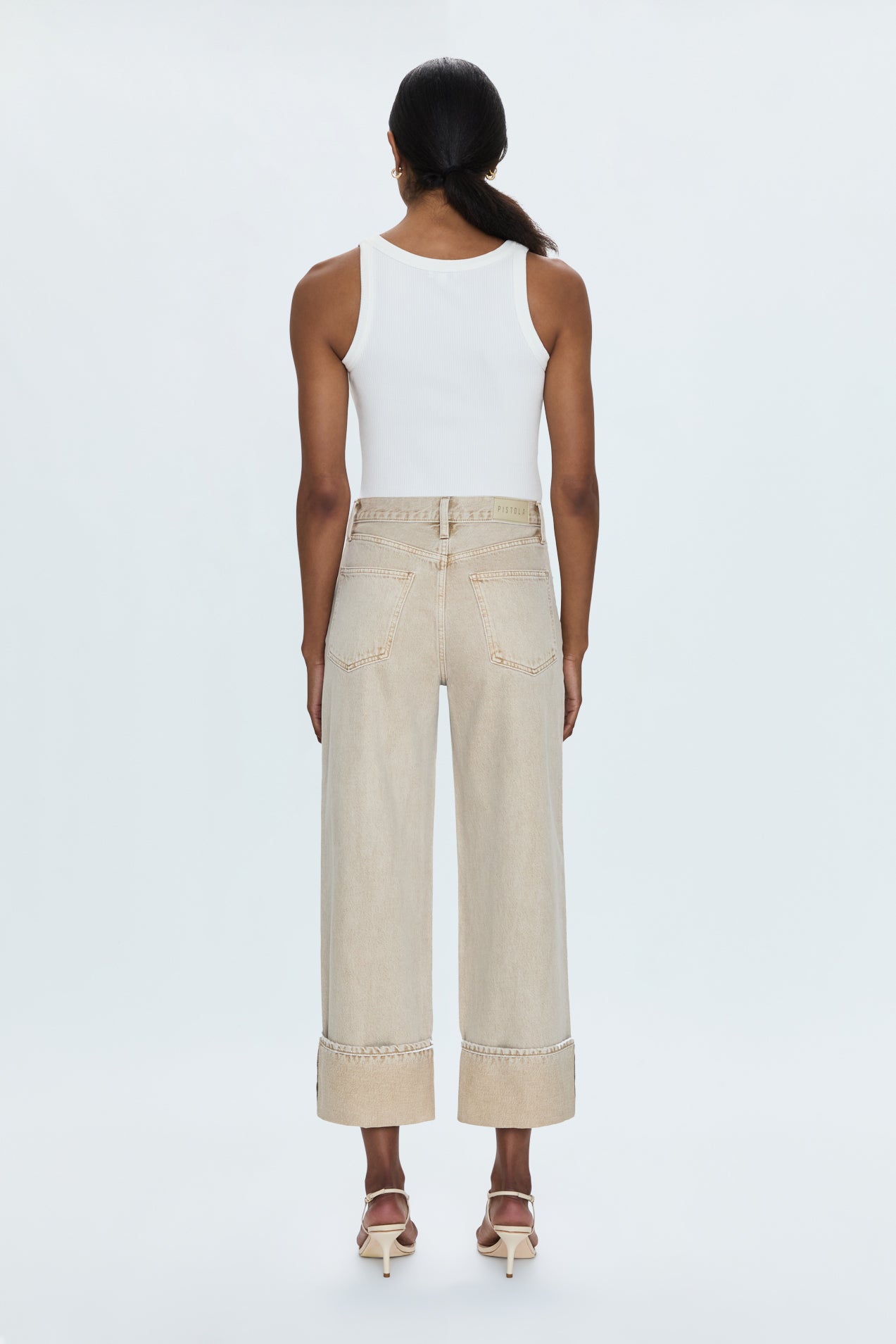 Ryder High Rise Cuffed Straight Jean - Oat