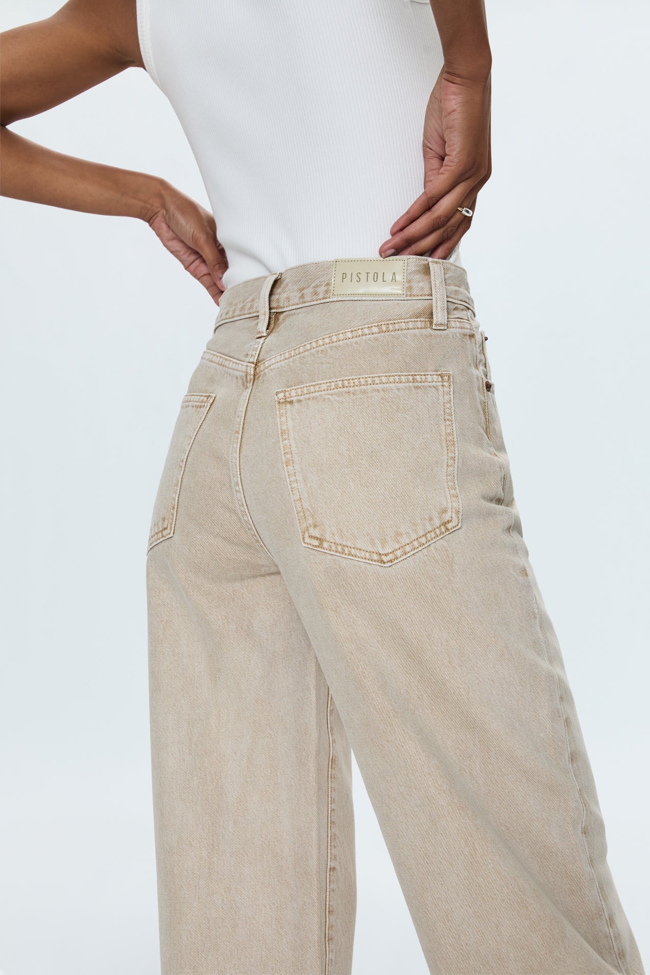 Ryder High Rise Cuffed Straight Jean - Oat