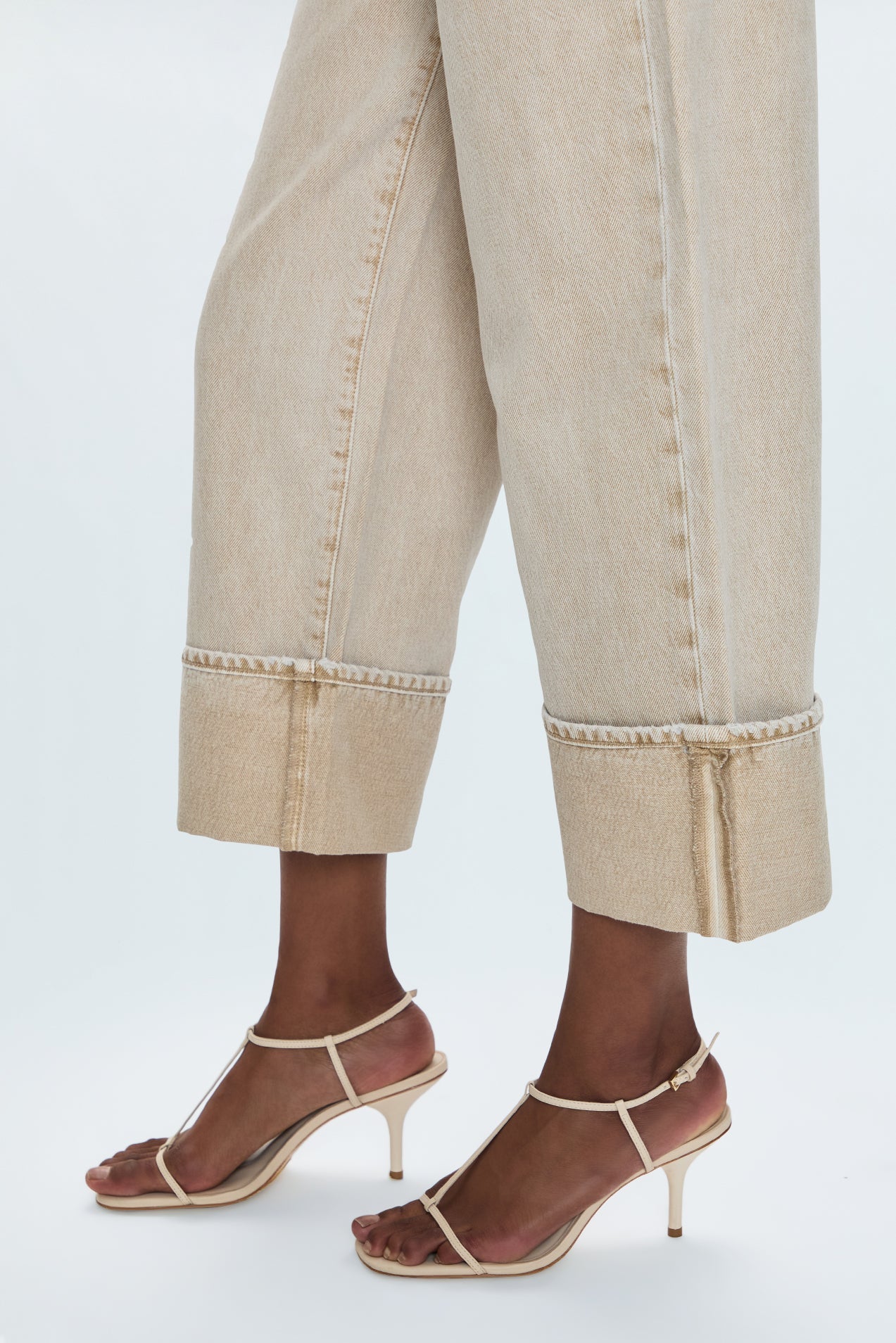 Ryder High Rise Cuffed Straight Jean - Oat