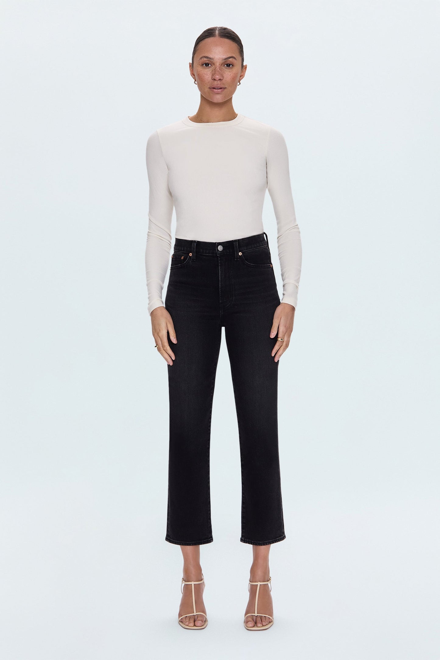 Charlie High Rise Classic Straight Jean - Dark Midnight