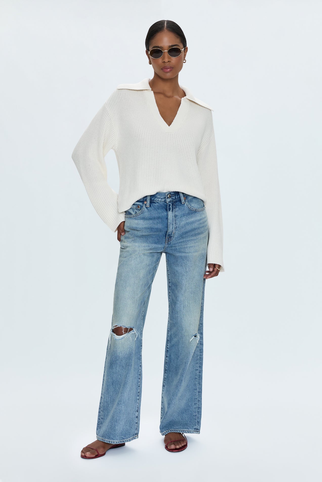 Hendrix High Rise Baggy Jean - Apprentice Distressed