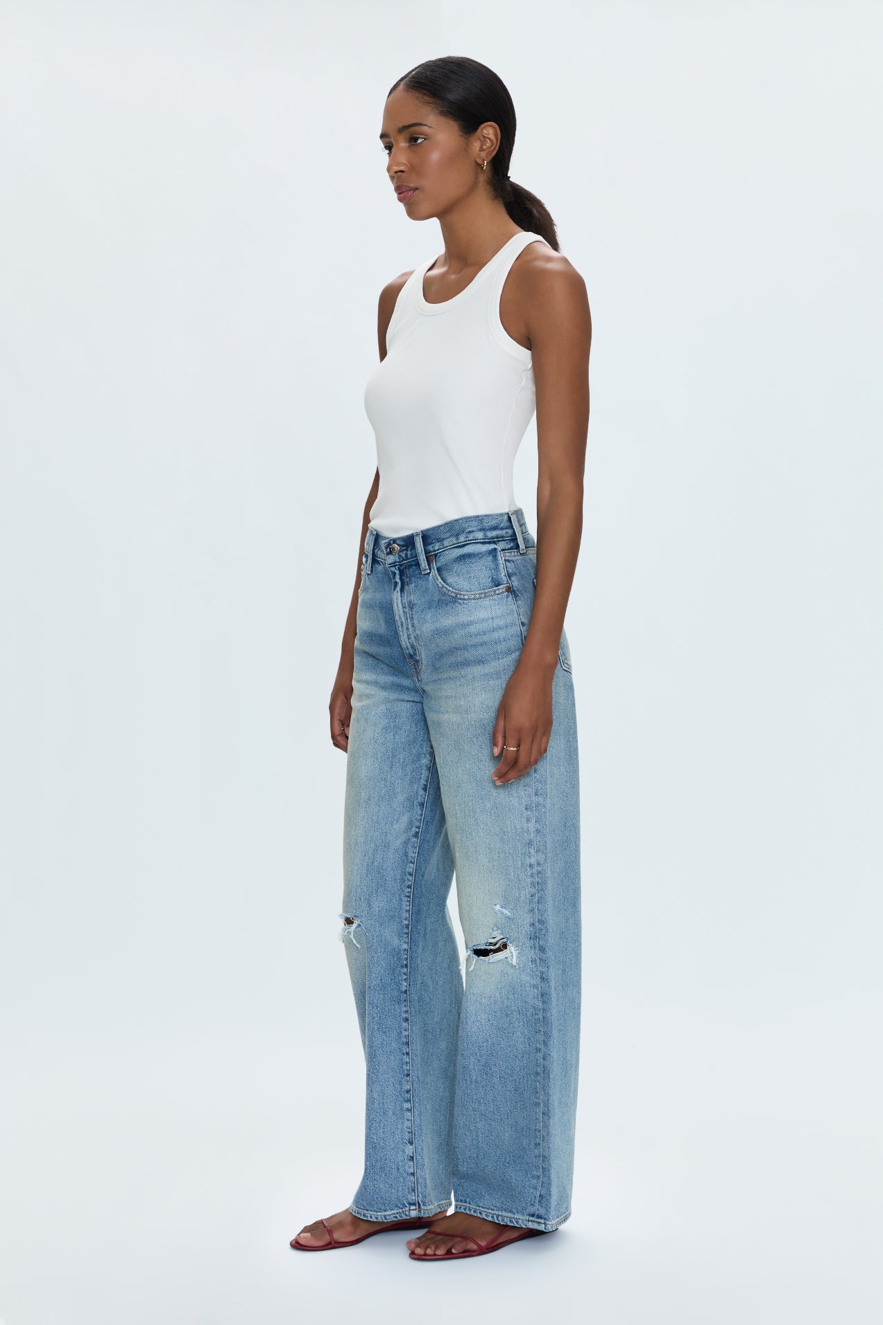 Hendrix High Rise Baggy Jean - Apprentice Distressed